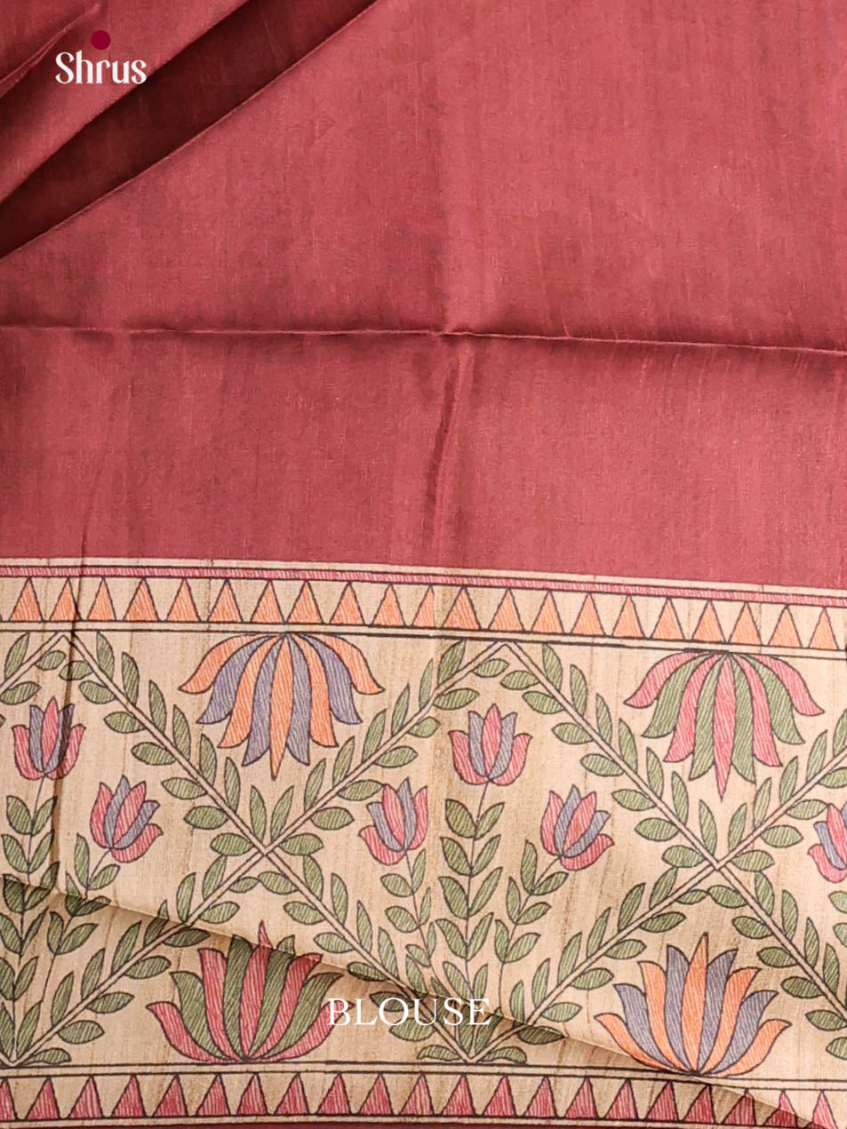 Arakku Maroon & Cream - Printed Madhubani Saree