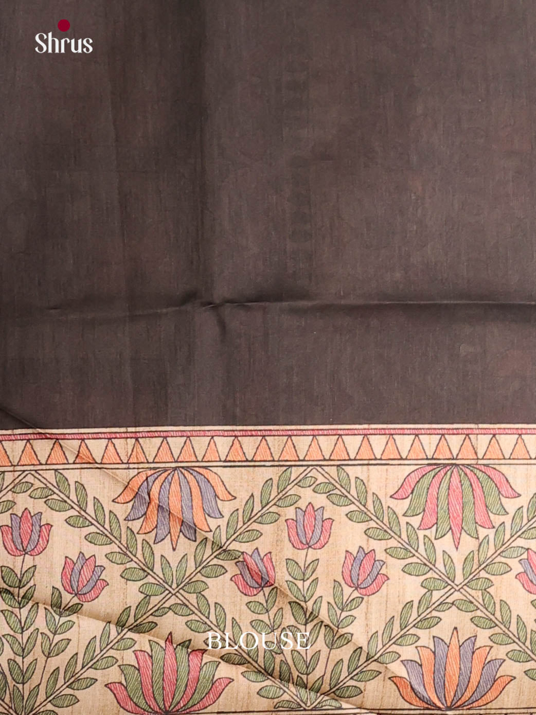 Black & Cream - Printed Madhubani Saree