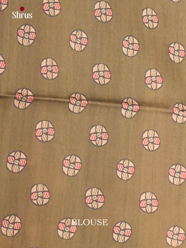 Chutney Green & Cream - Printed Madhubani Saree