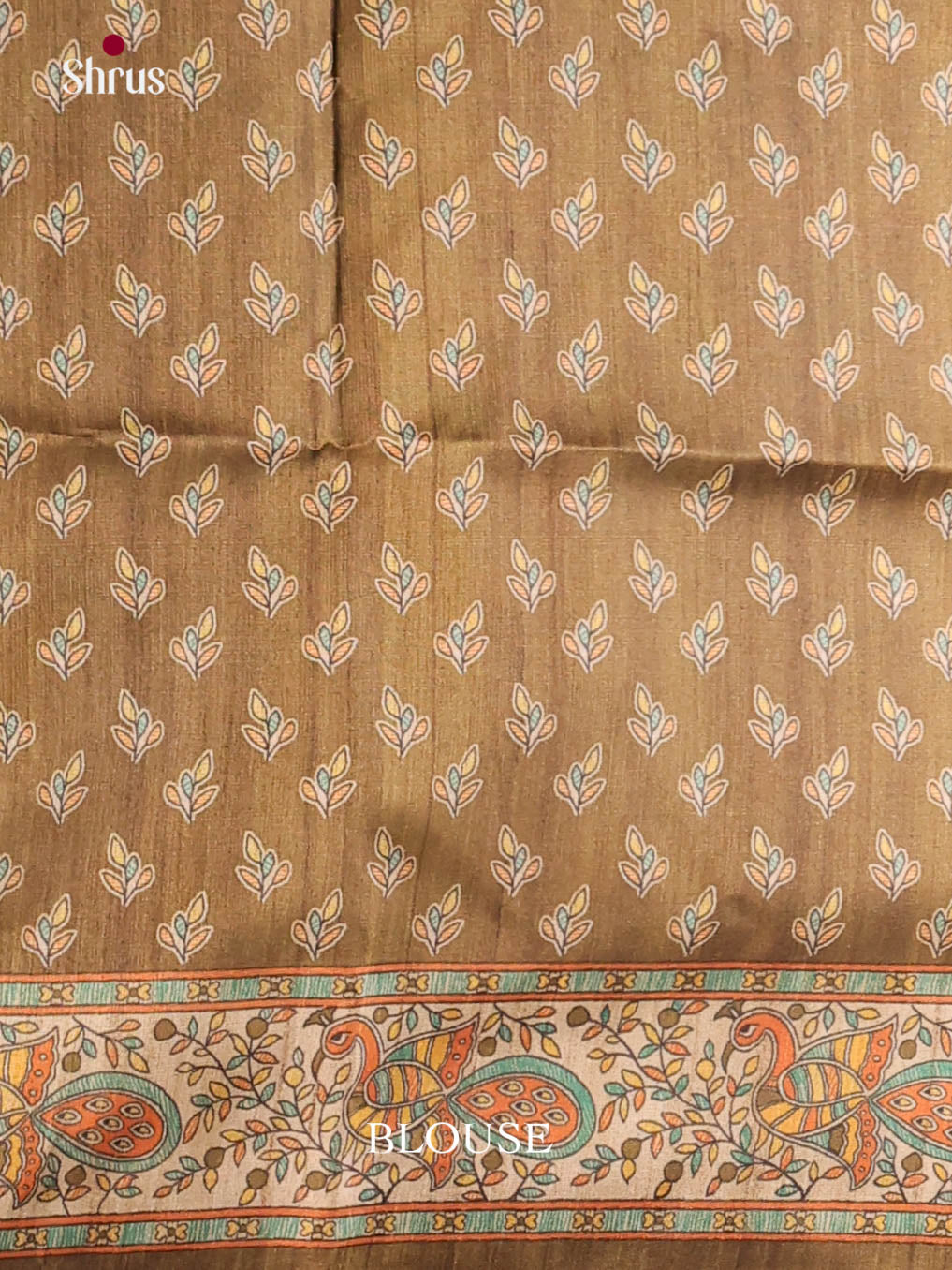 Chutney Green & Cream - Printed Madhubani Saree