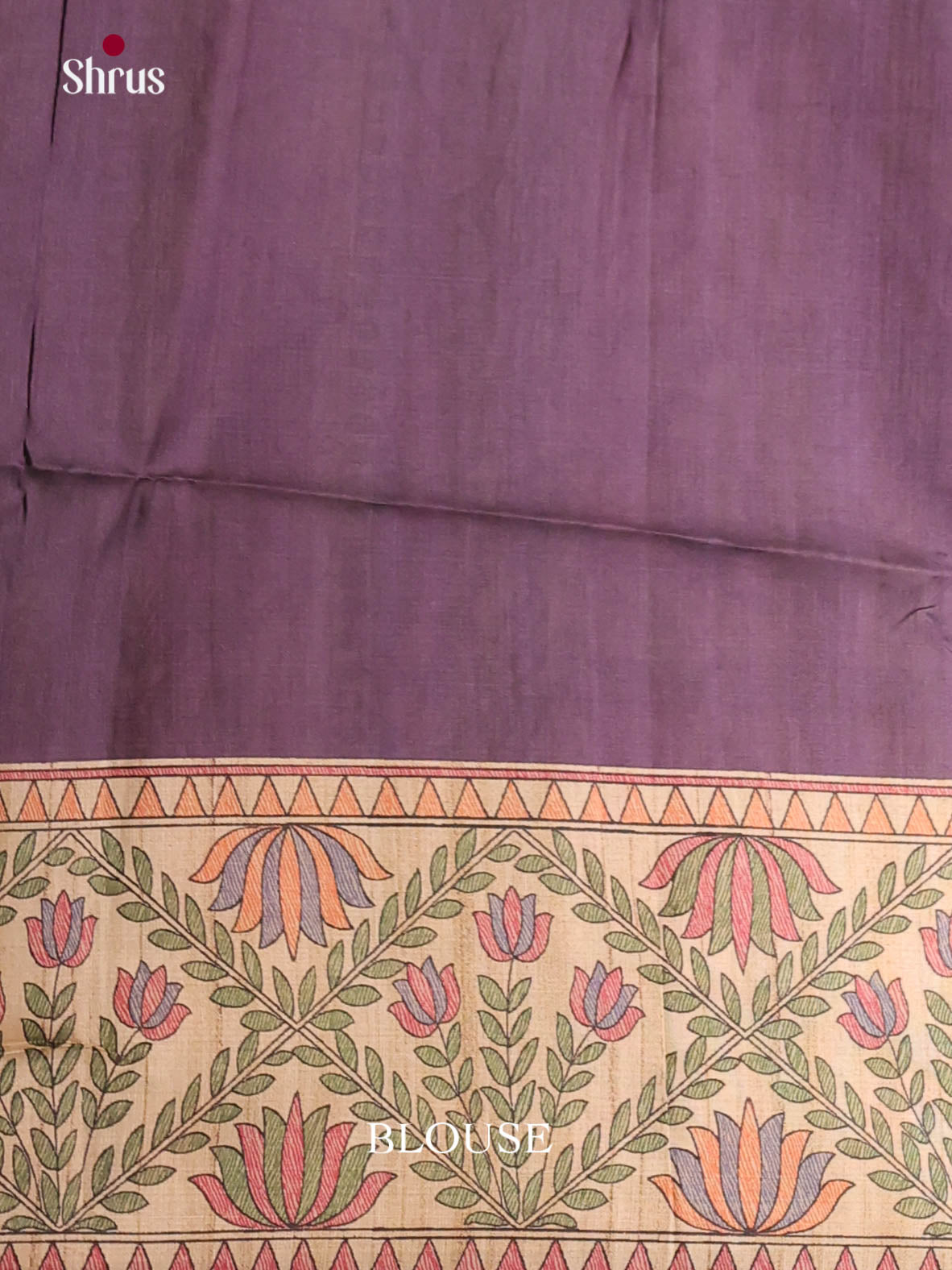 Dark Purple - Printed Madhubani Saree