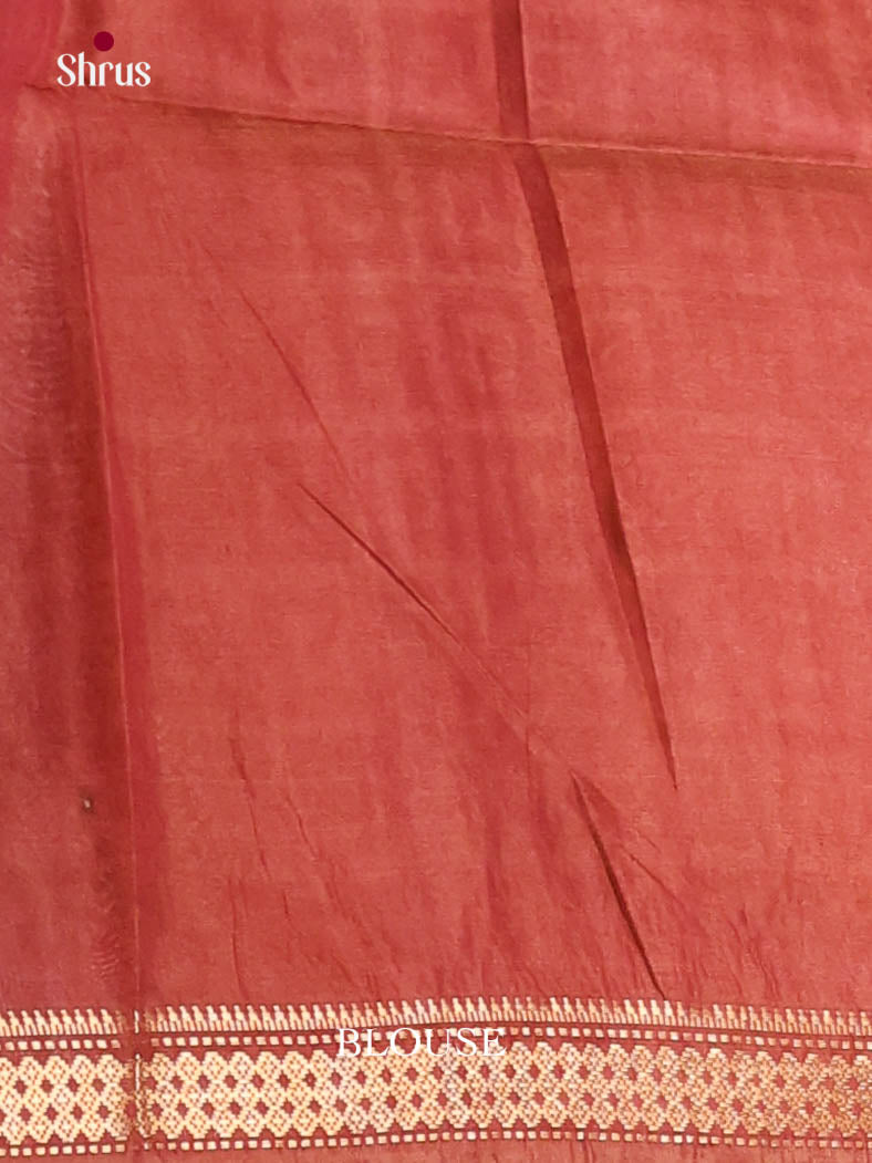 Cream & Brown - Semi Tussar Saree