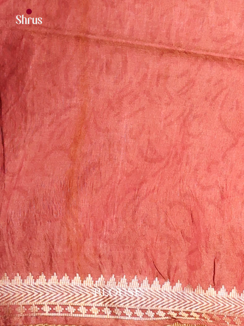 Cream & Brown - Semi Tussar Saree