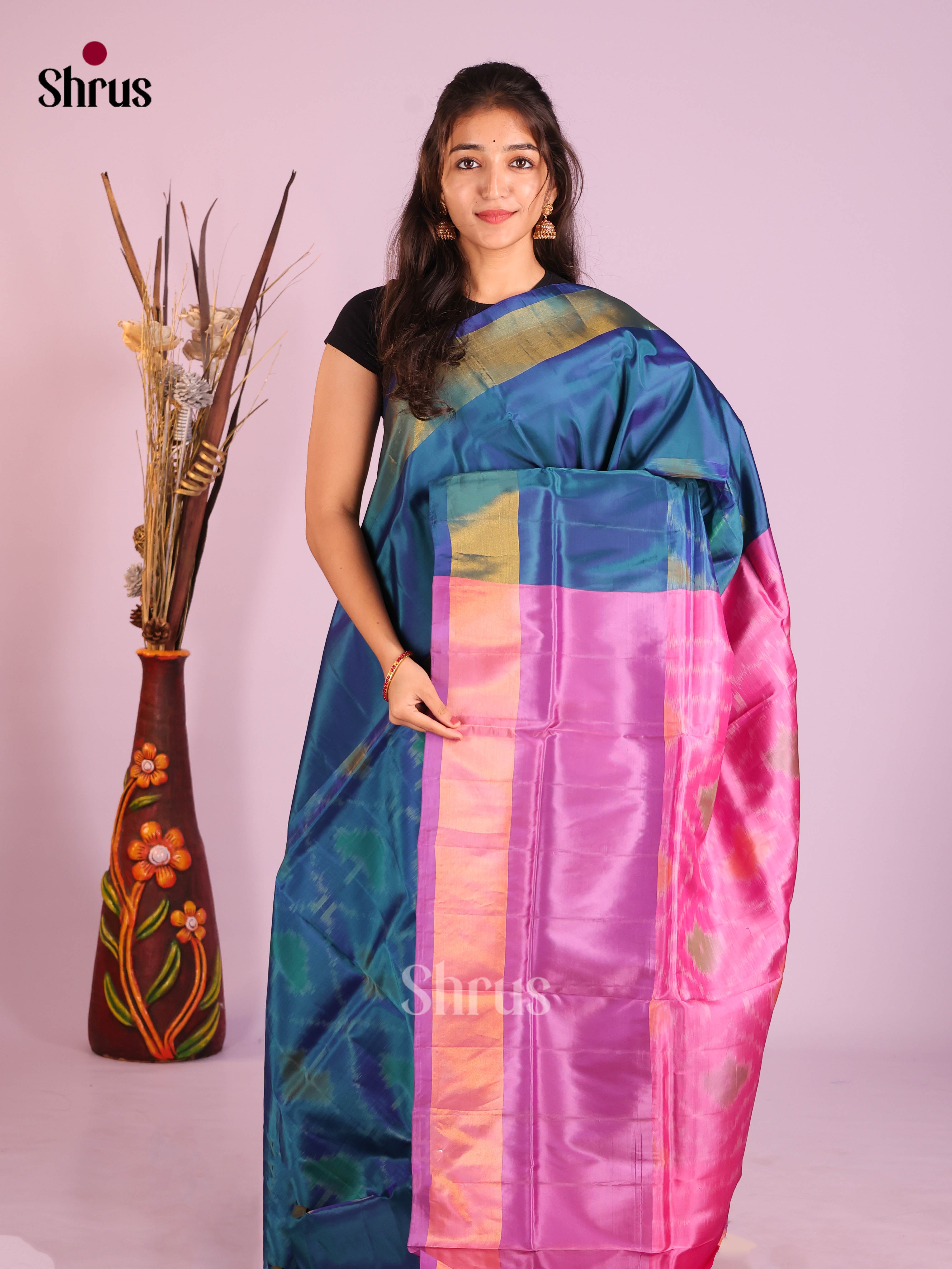 Blue & Purple- Semi uppada Saree