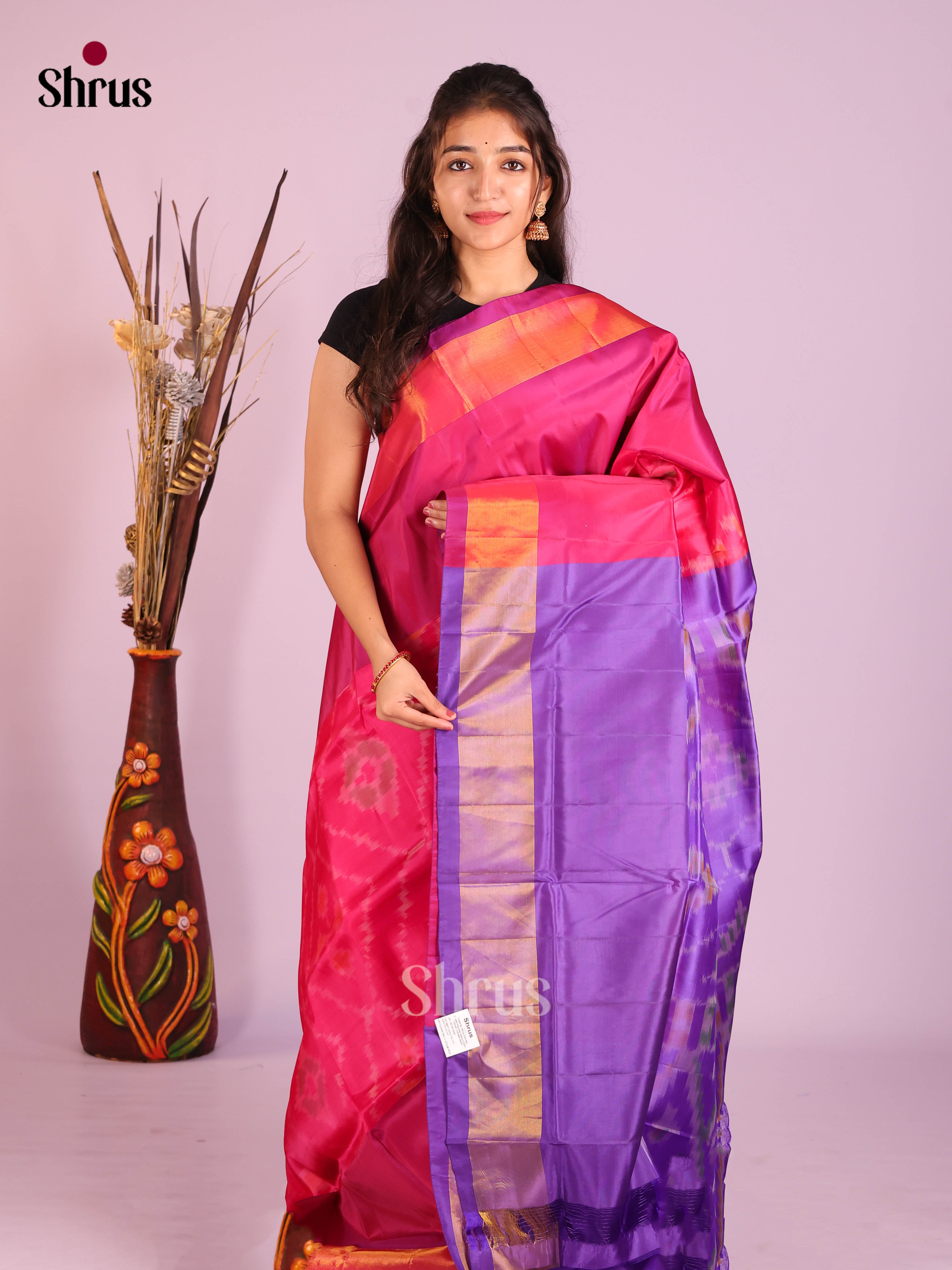 Pink & Violet- Semi uppada Saree