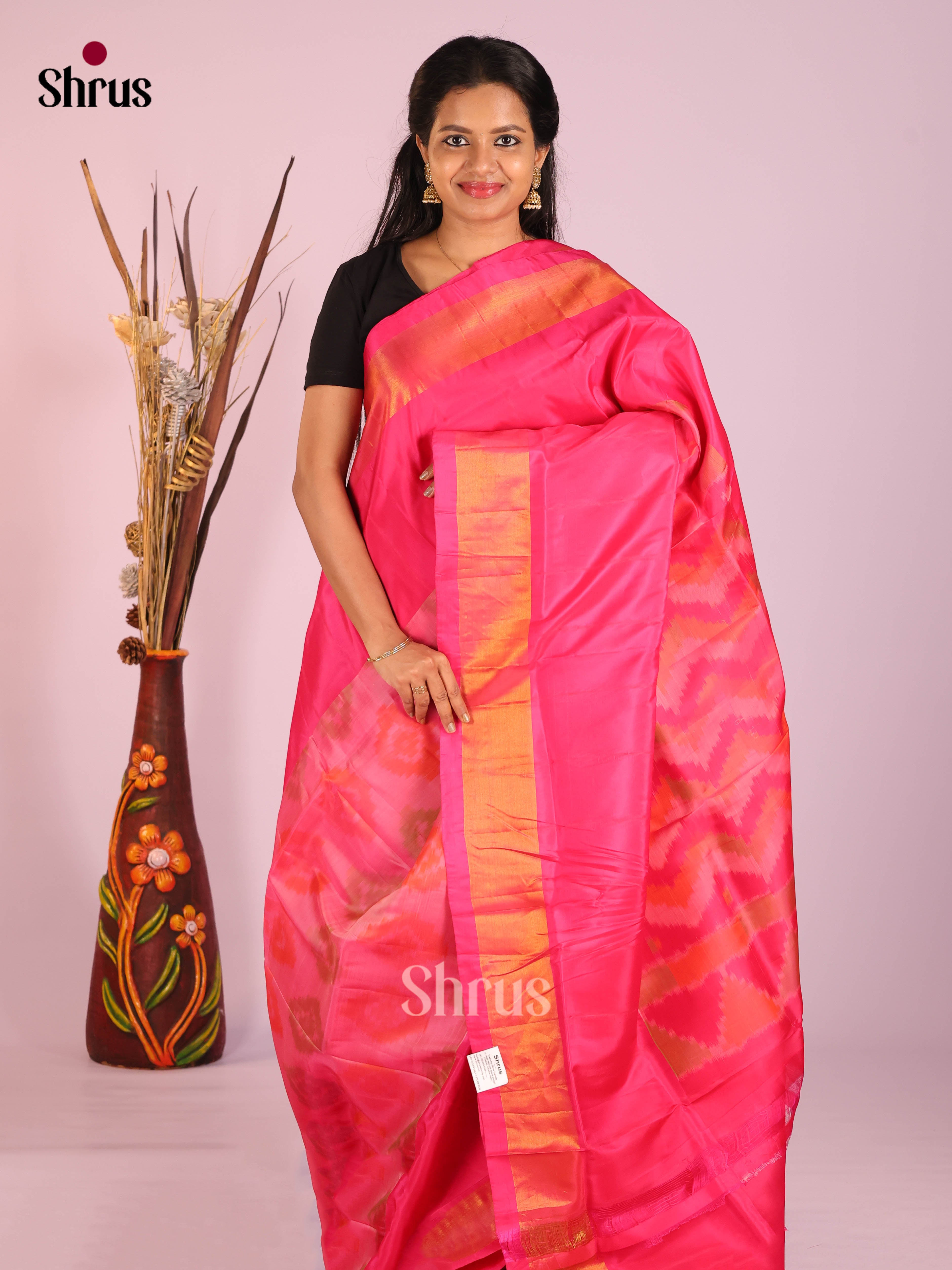 Pink - Semi uppada Saree