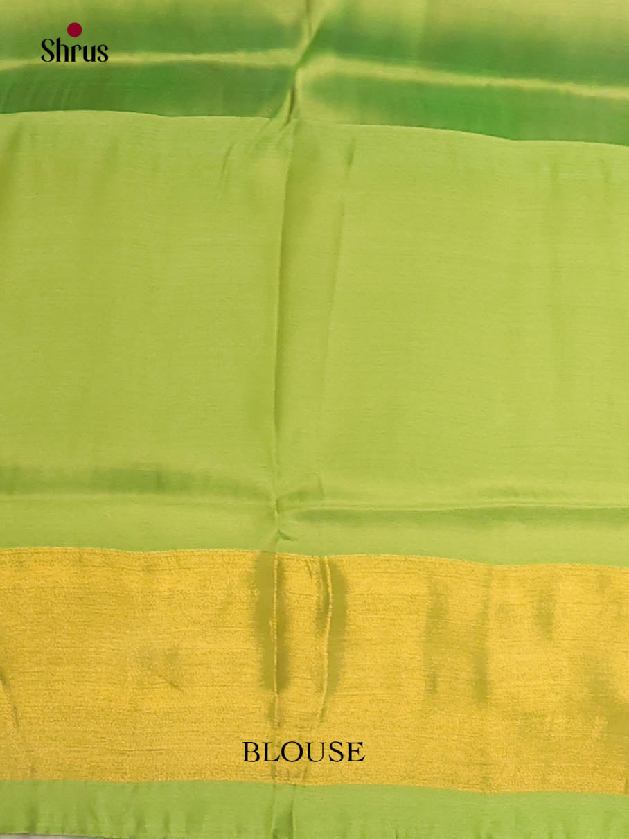 Pink & Light Green - Semi uppada Saree - Shop on Shrus.com