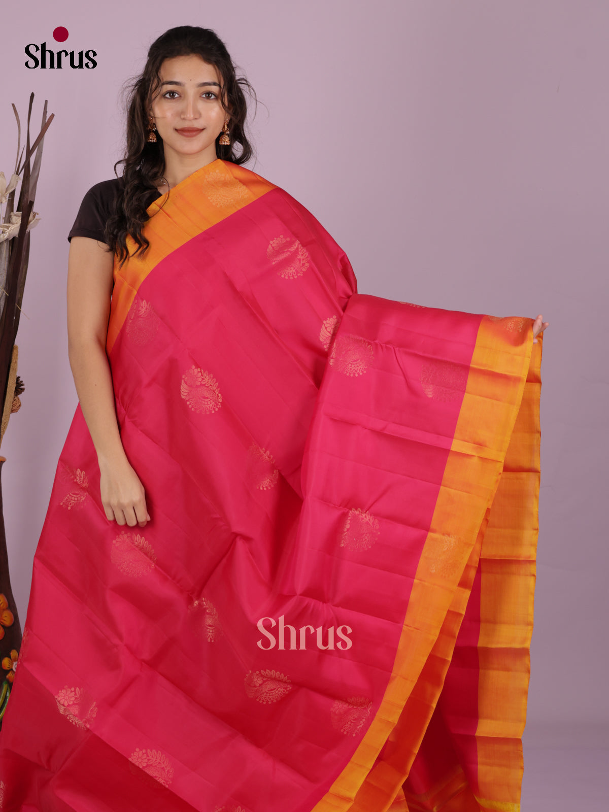DIS19285 - Softsilk-halfpure Saree - Shop on Shrus.com