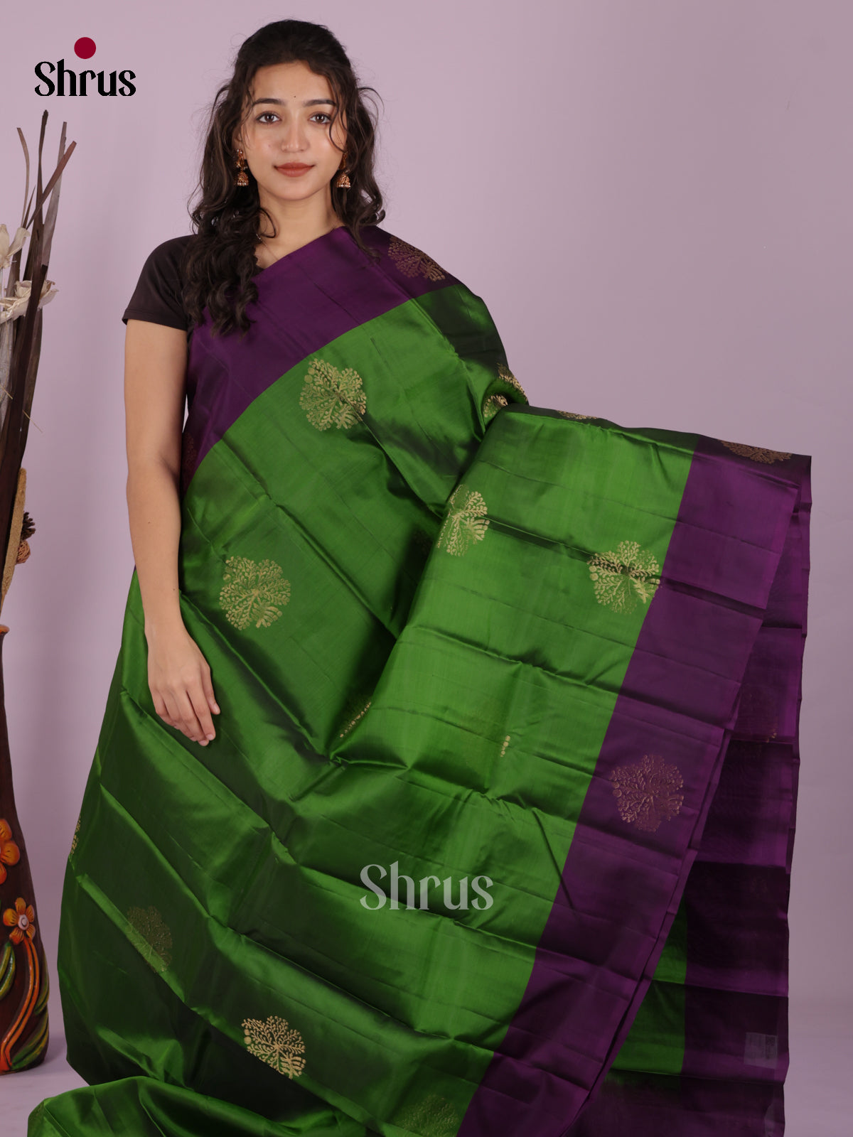 DIS19301 - Softsilk-halfpure Saree - Shop on Shrus.com