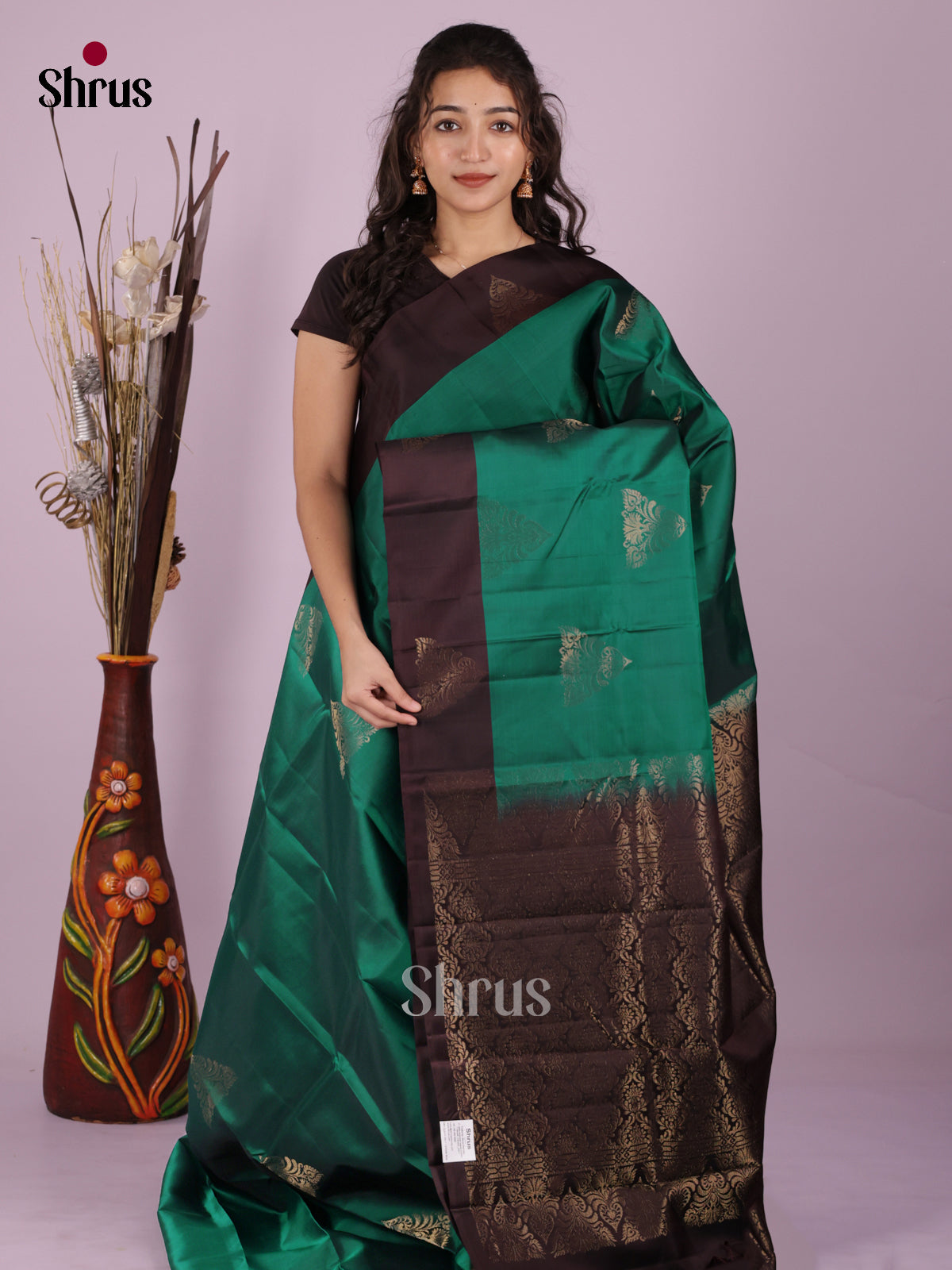 DIS19303 - Softsilk-halfpure Saree - Shop on Shrus.com