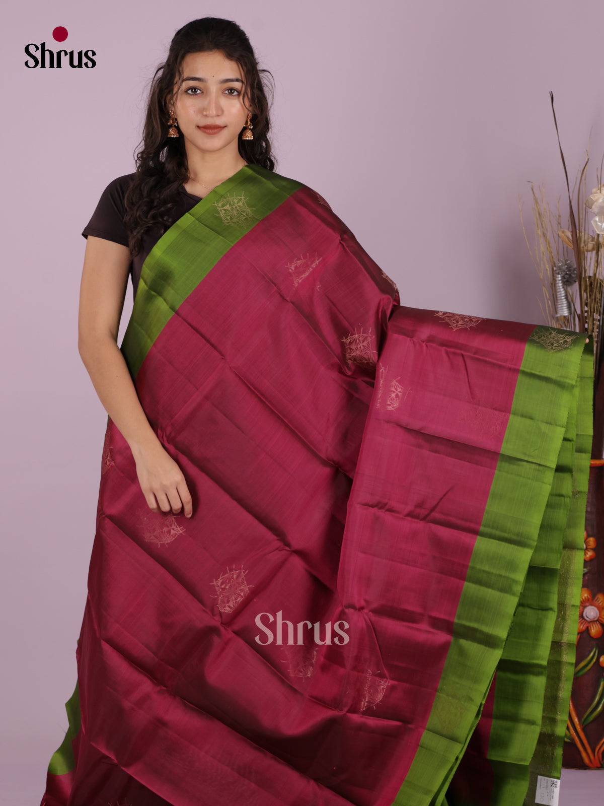 DIS19312 - Softsilk-halfpure Saree - Shop on Shrus.com