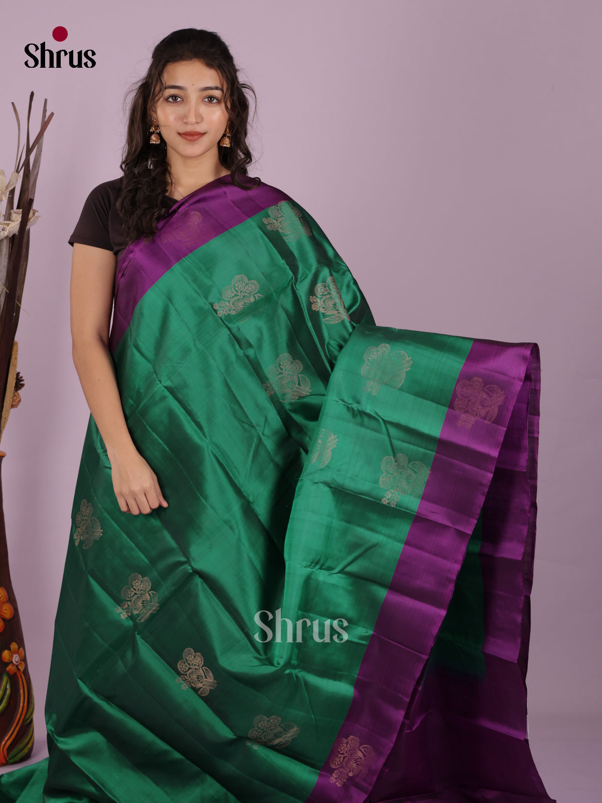 DIS19314 - Softsilk-halfpure Saree - Shop on Shrus.com