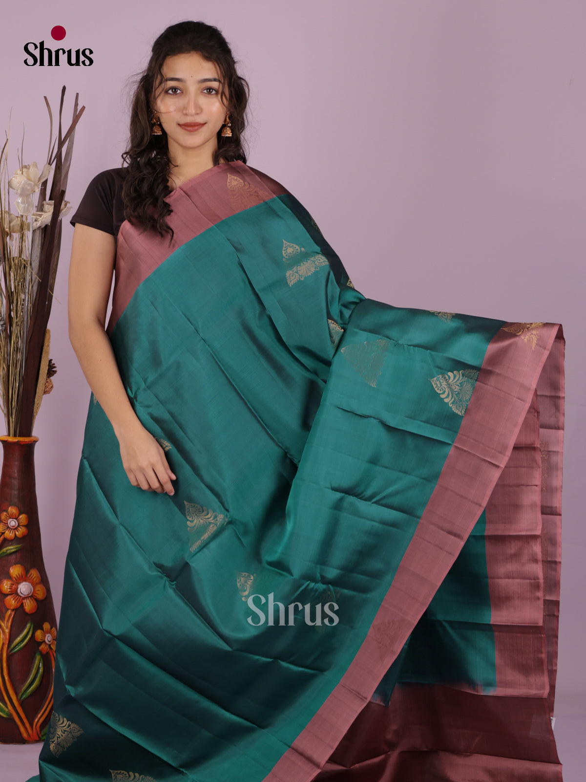 DIS19317 - Softsilk-halfpure Saree - Shop on Shrus.com