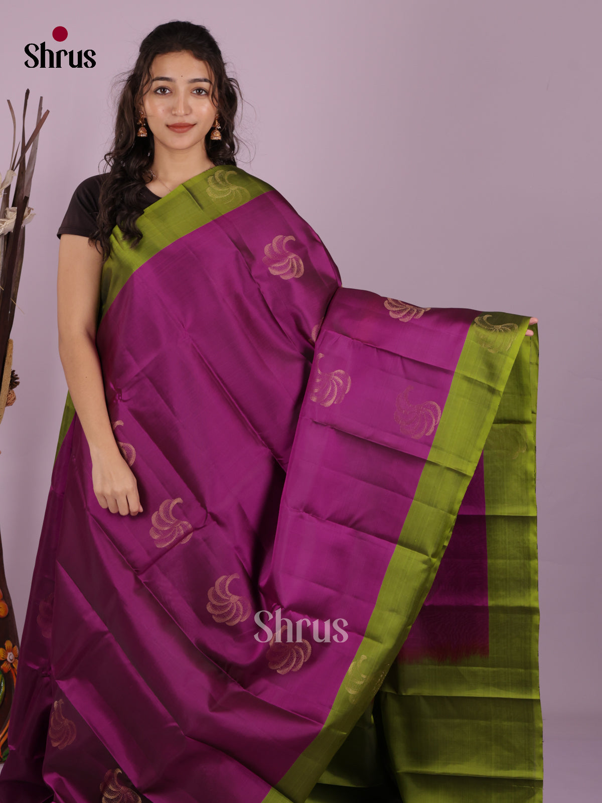 DIS19324 - Softsilk-halfpure Saree - Shop on Shrus.com