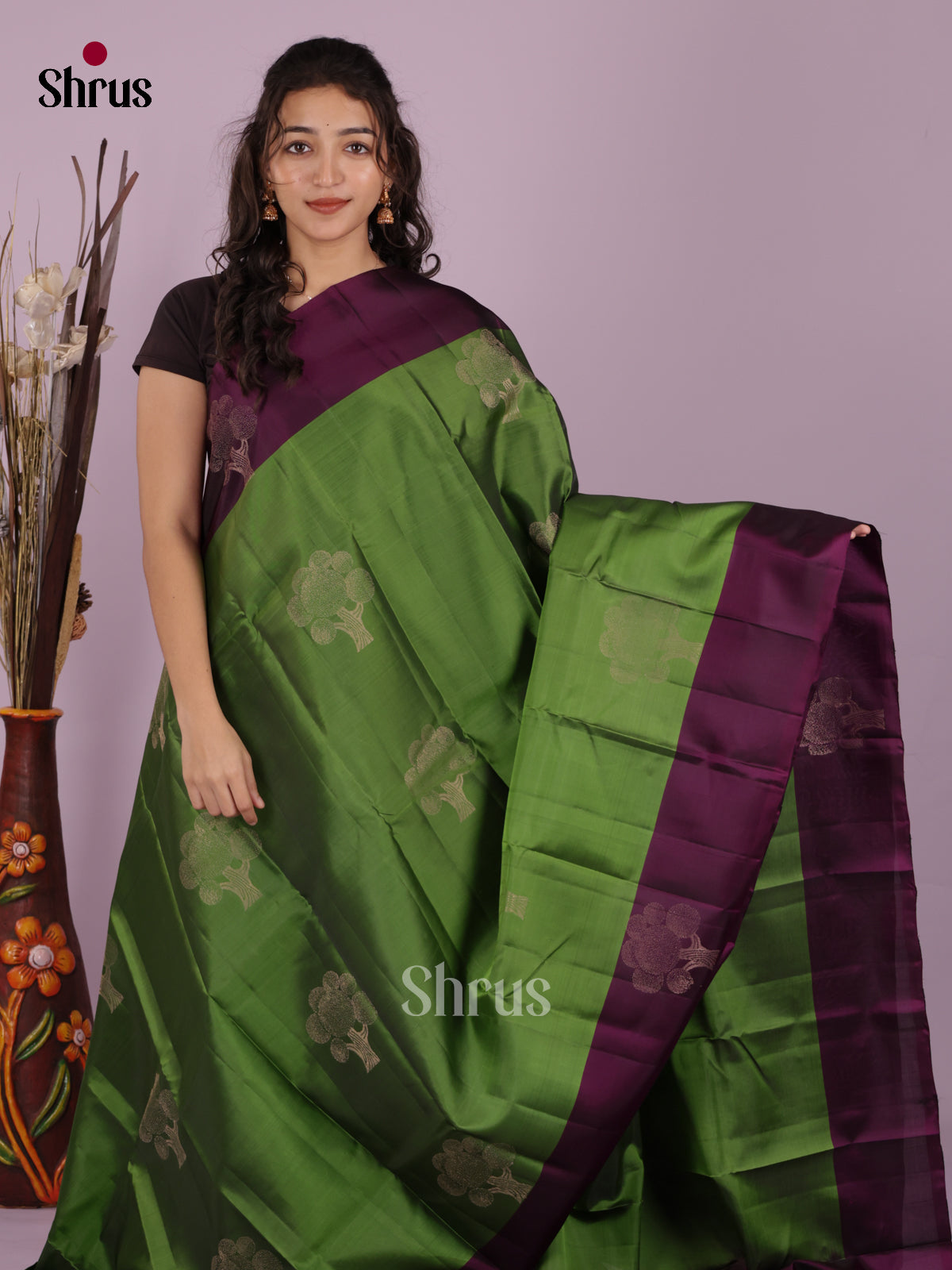 DIS19337 - Softsilk-halfpure Saree - Shop on Shrus.com