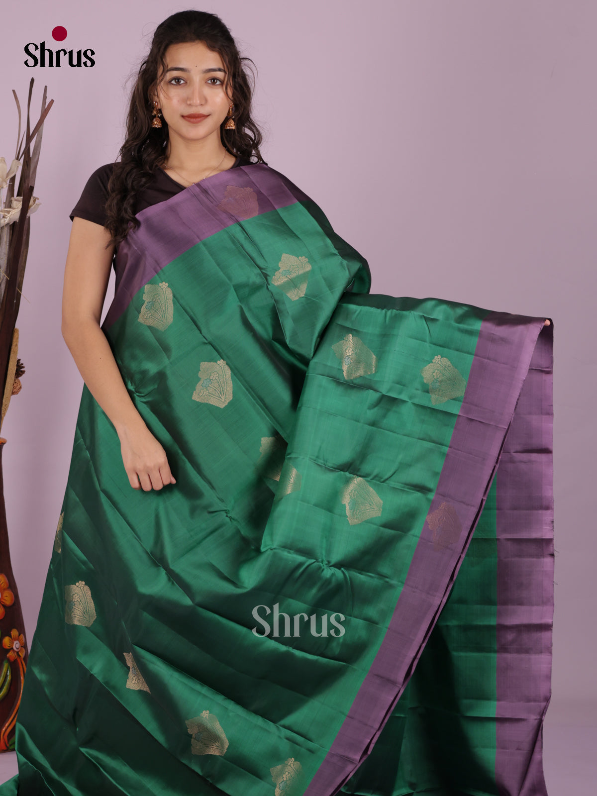 DIS19342 - Softsilk-halfpure Saree - Shop on Shrus.com