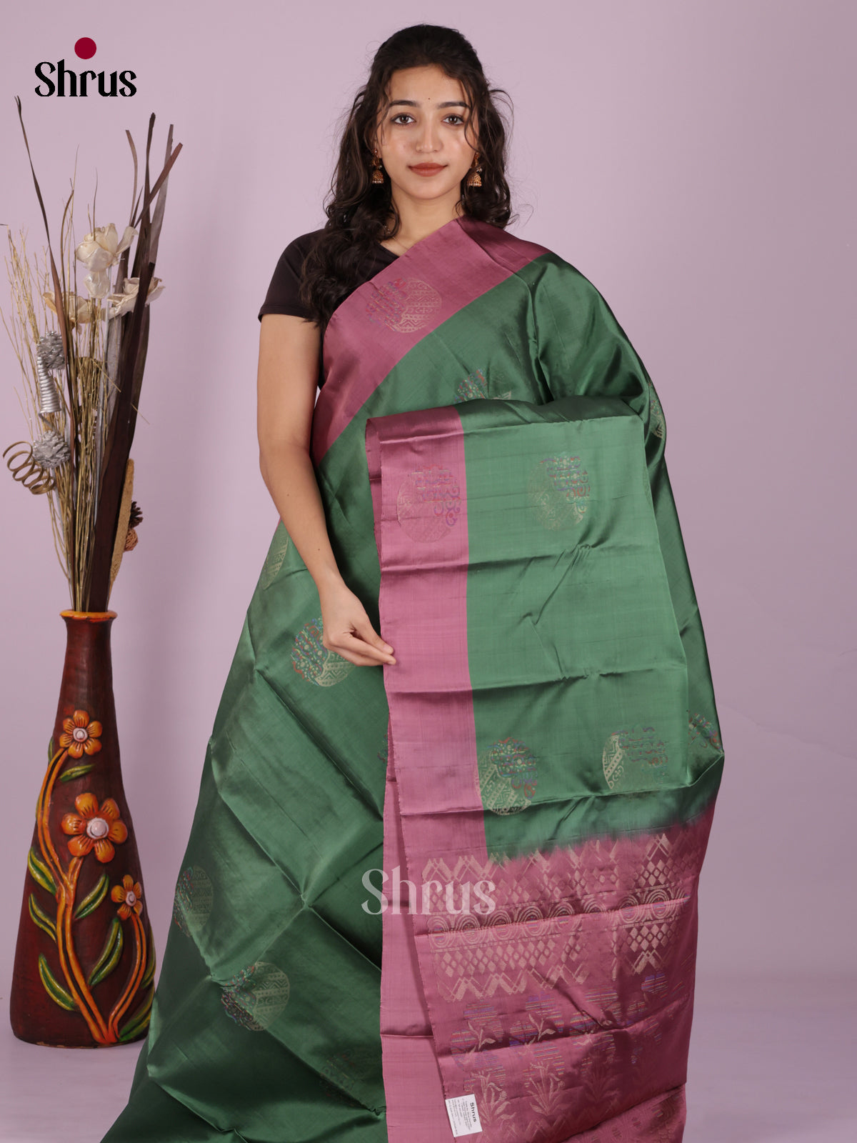 DIS19346 - Softsilk-halfpure Saree - Shop on Shrus.com