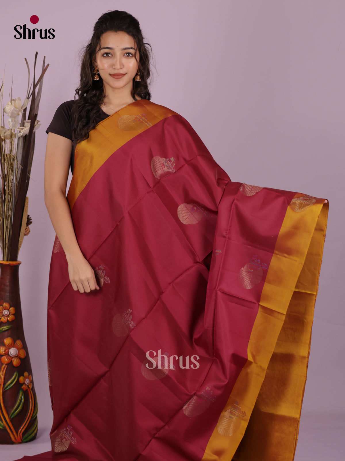 DIS19350 - Softsilk-halfpure Saree - Shop on Shrus.com