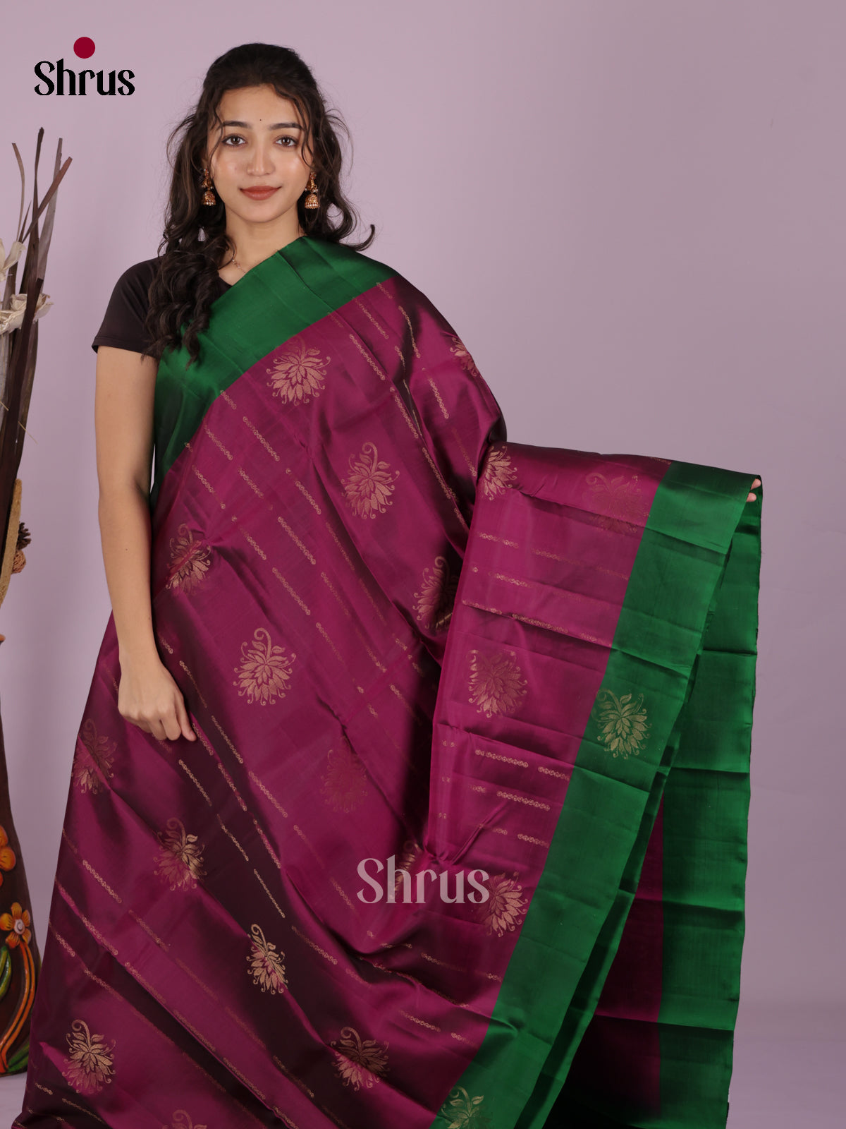 DIS19353 - Softsilk-halfpure Saree - Shop on Shrus.com