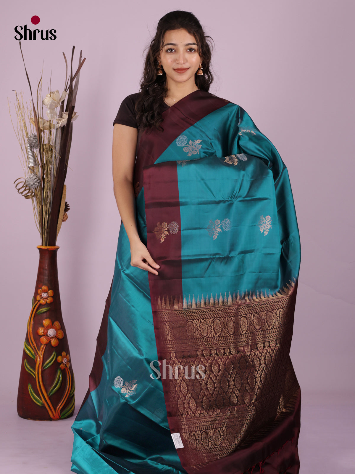 DIS19361 - Softsilk-halfpure Saree - Shop on Shrus.com