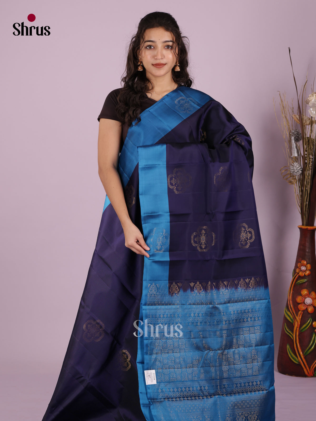 DIS19366 - Softsilk-halfpure Saree - Shop on Shrus.com