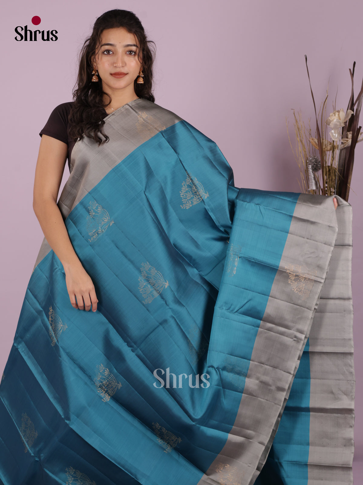 DIS19371 - Softsilk-halfpure Saree - Shop on Shrus.com