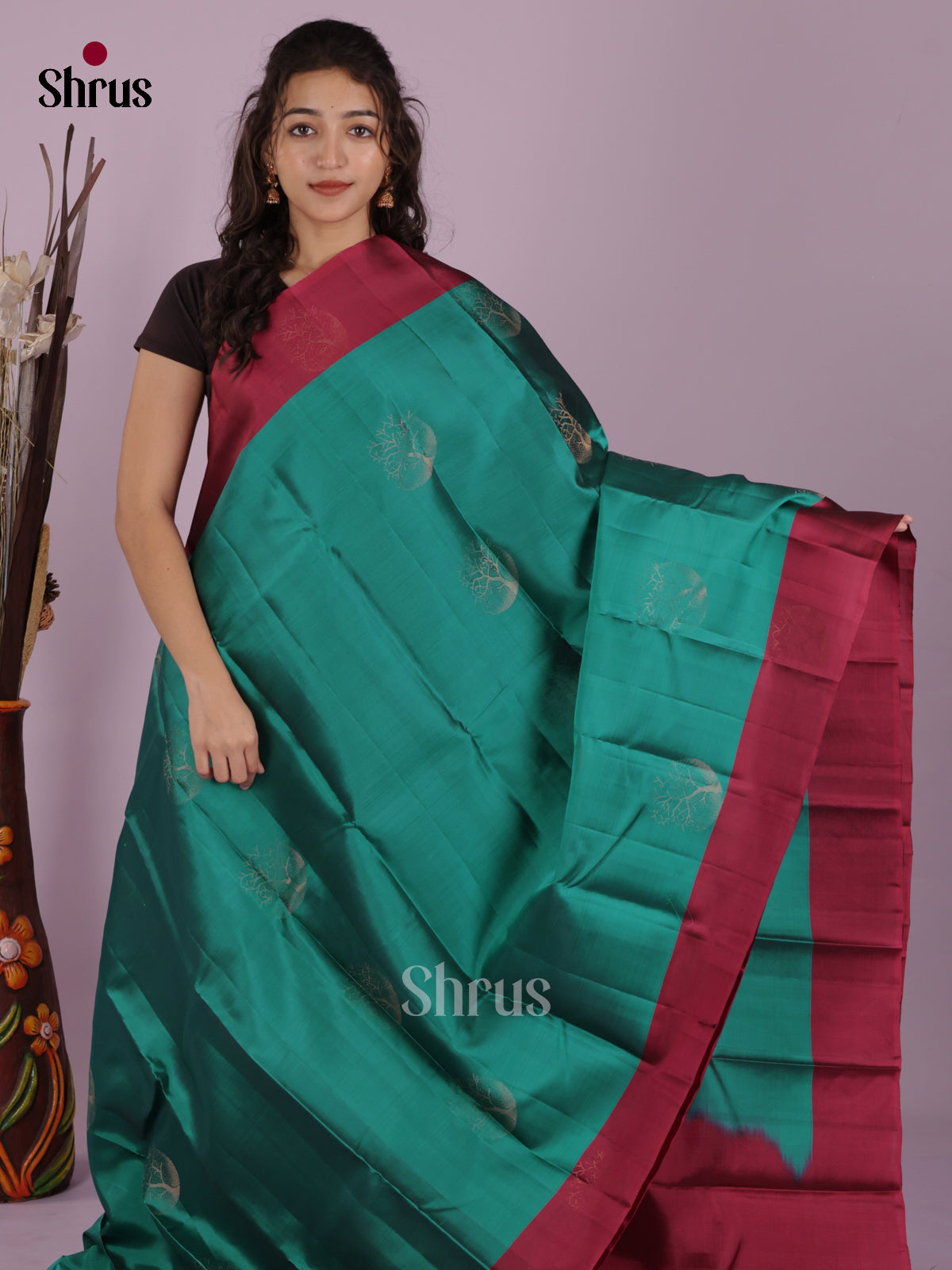 DIS19393 - Softsilk-halfpure Saree - Shop on Shrus.com