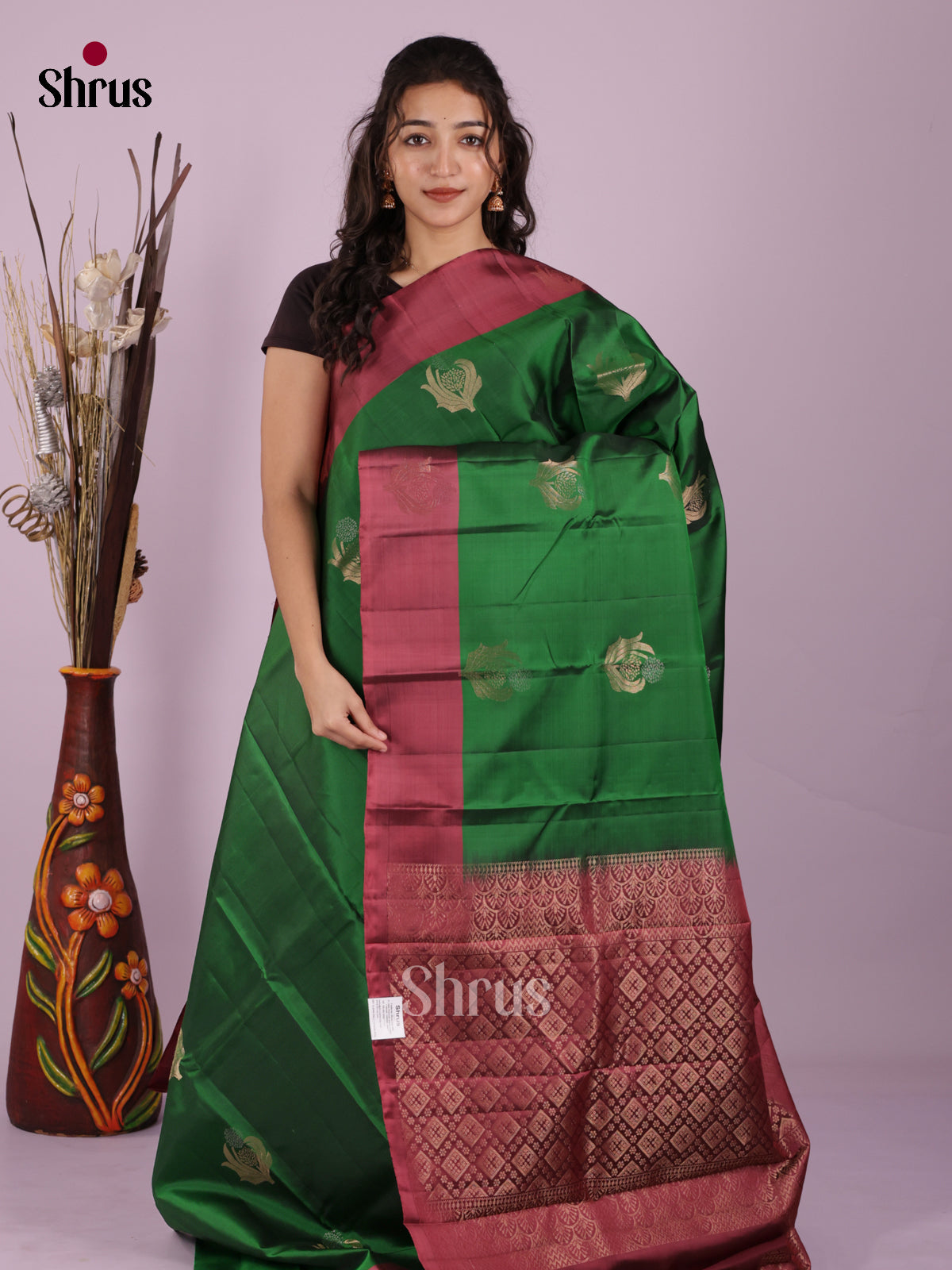 DIS19407 - Softsilk-halfpure Saree - Shop on Shrus.com