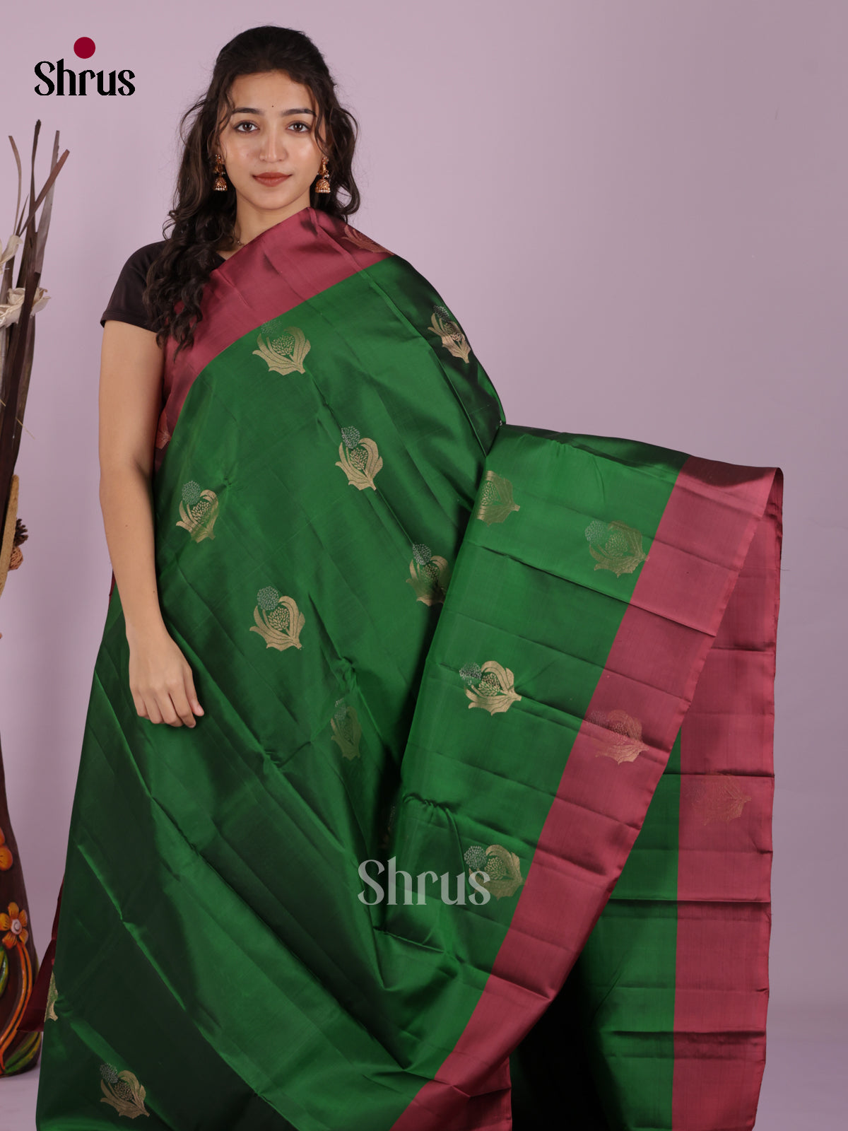 DIS19407 - Softsilk-halfpure Saree - Shop on Shrus.com