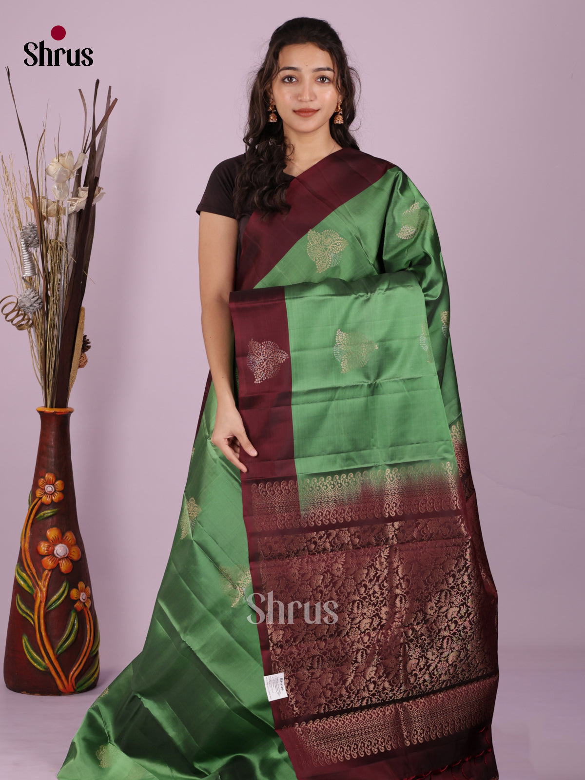 DIS19408 - Softsilk-halfpure Saree - Shop on Shrus.com