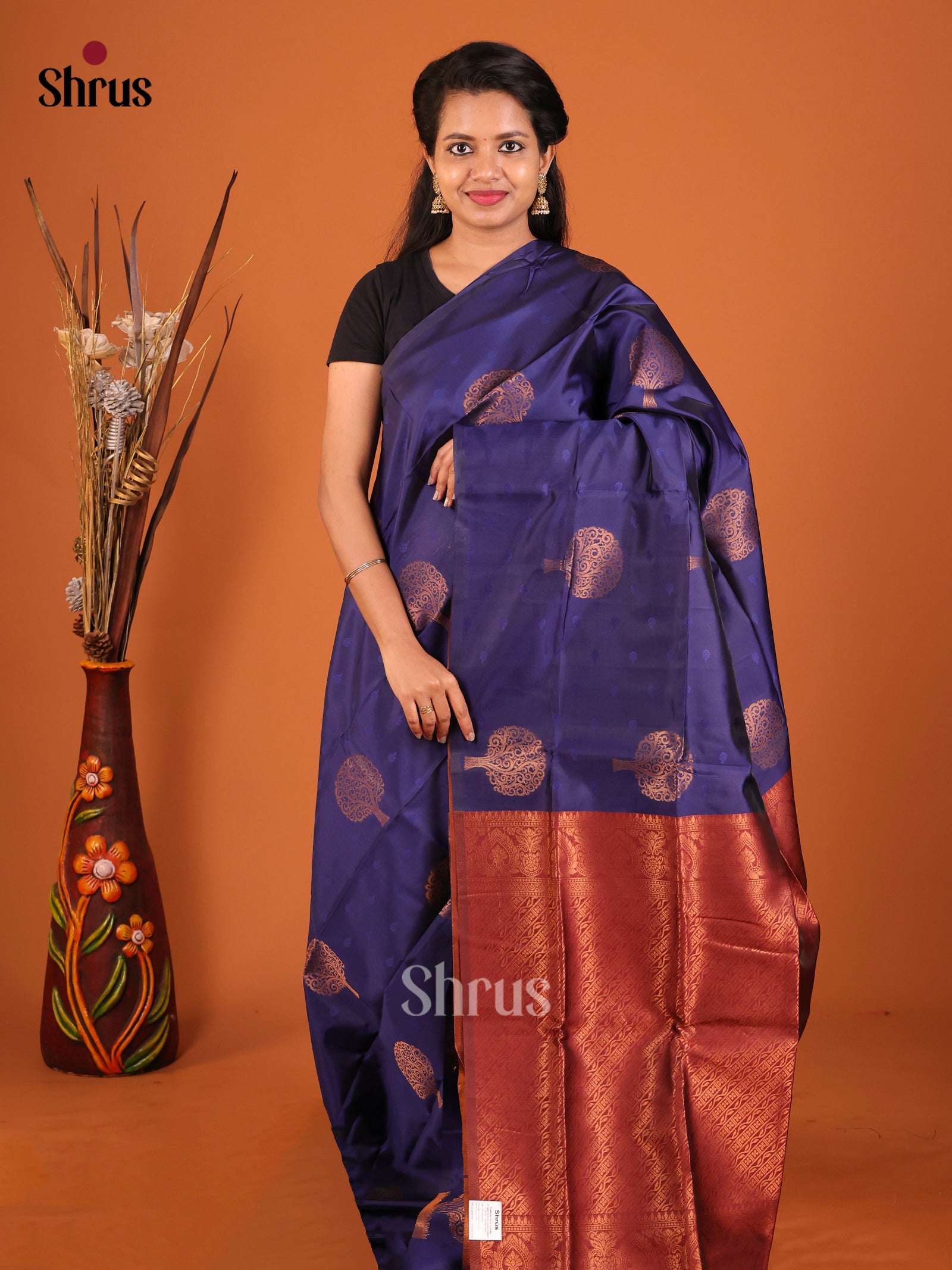 DIS19673 - Semi Softsilk Saree - Shop on Shrus.com