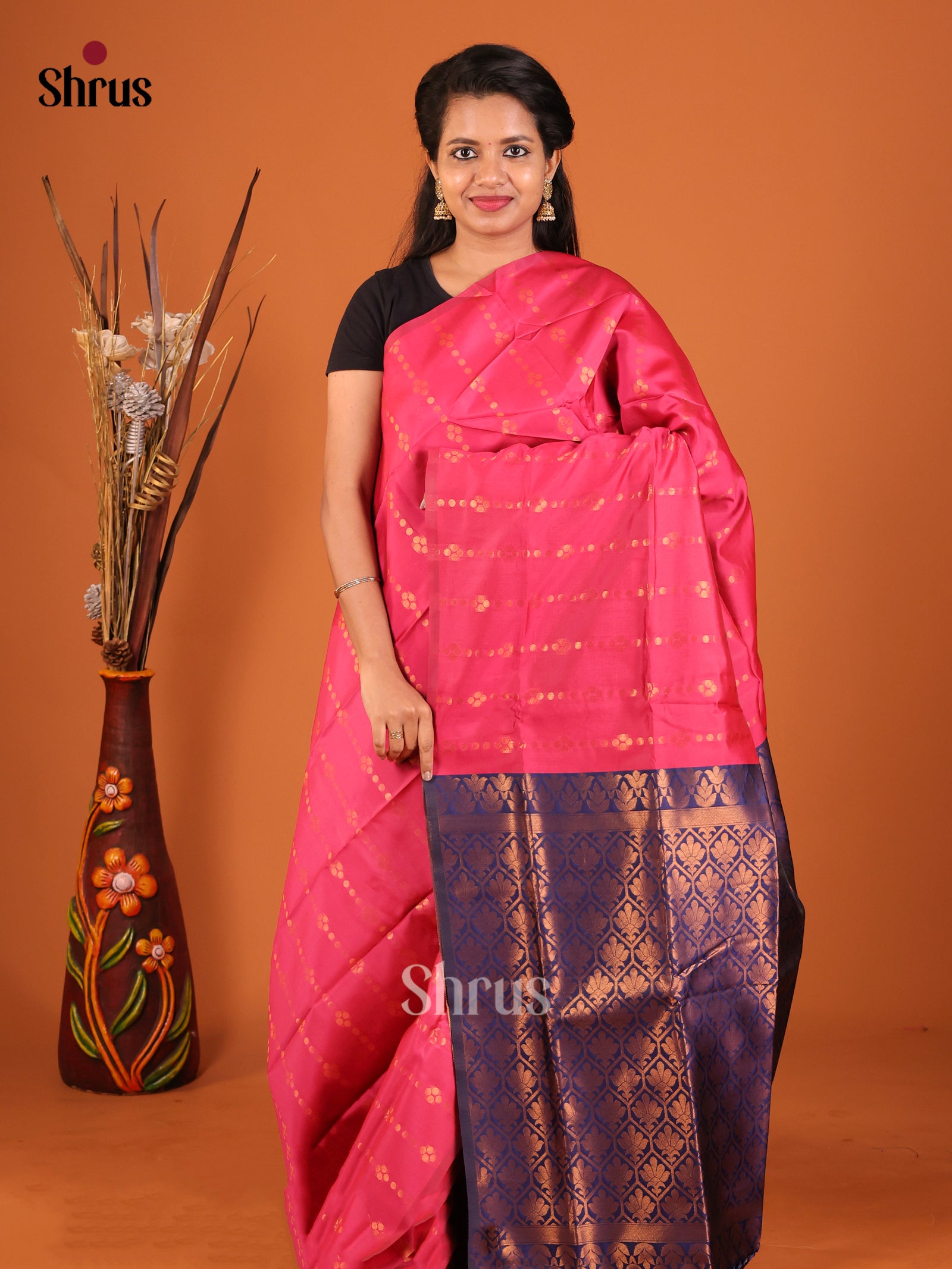 DIS19700 - Semi Softsilk Saree - Shop on Shrus.com