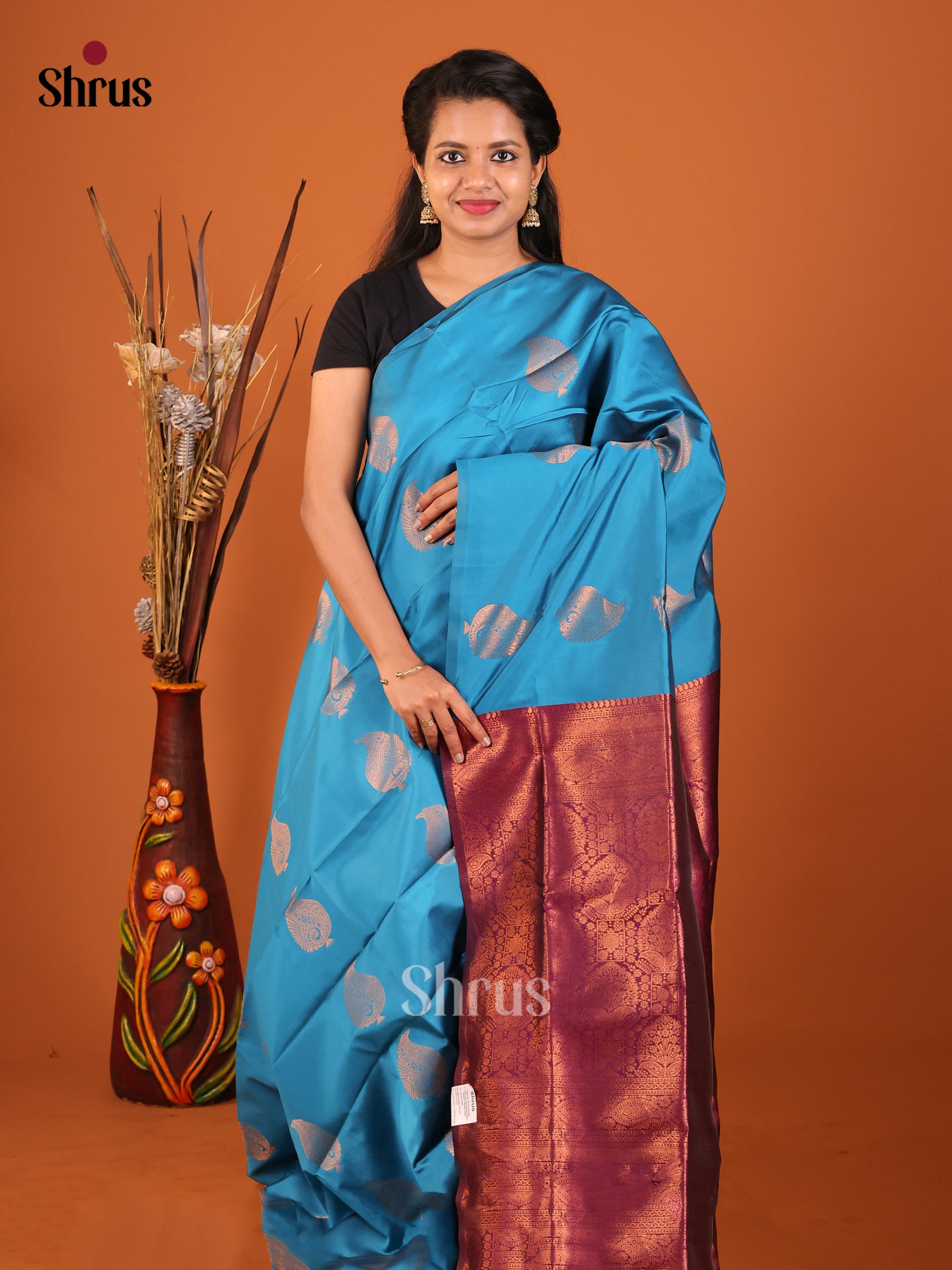 DIS19702 - Semi Softsilk Saree - Shop on Shrus.com