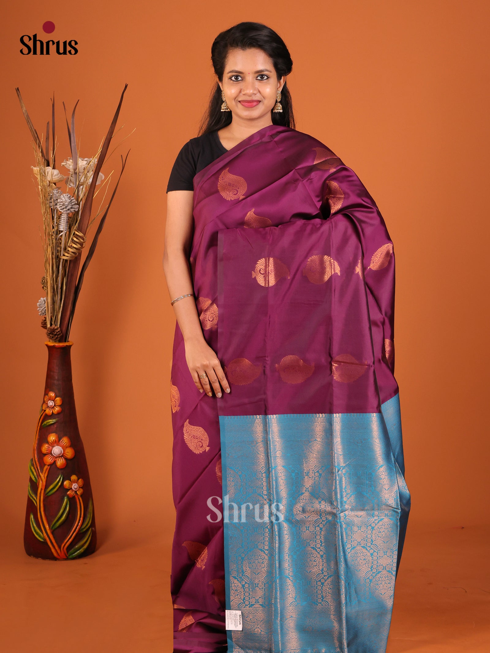 DIS19705 - Semi Softsilk Saree - Shop on Shrus.com