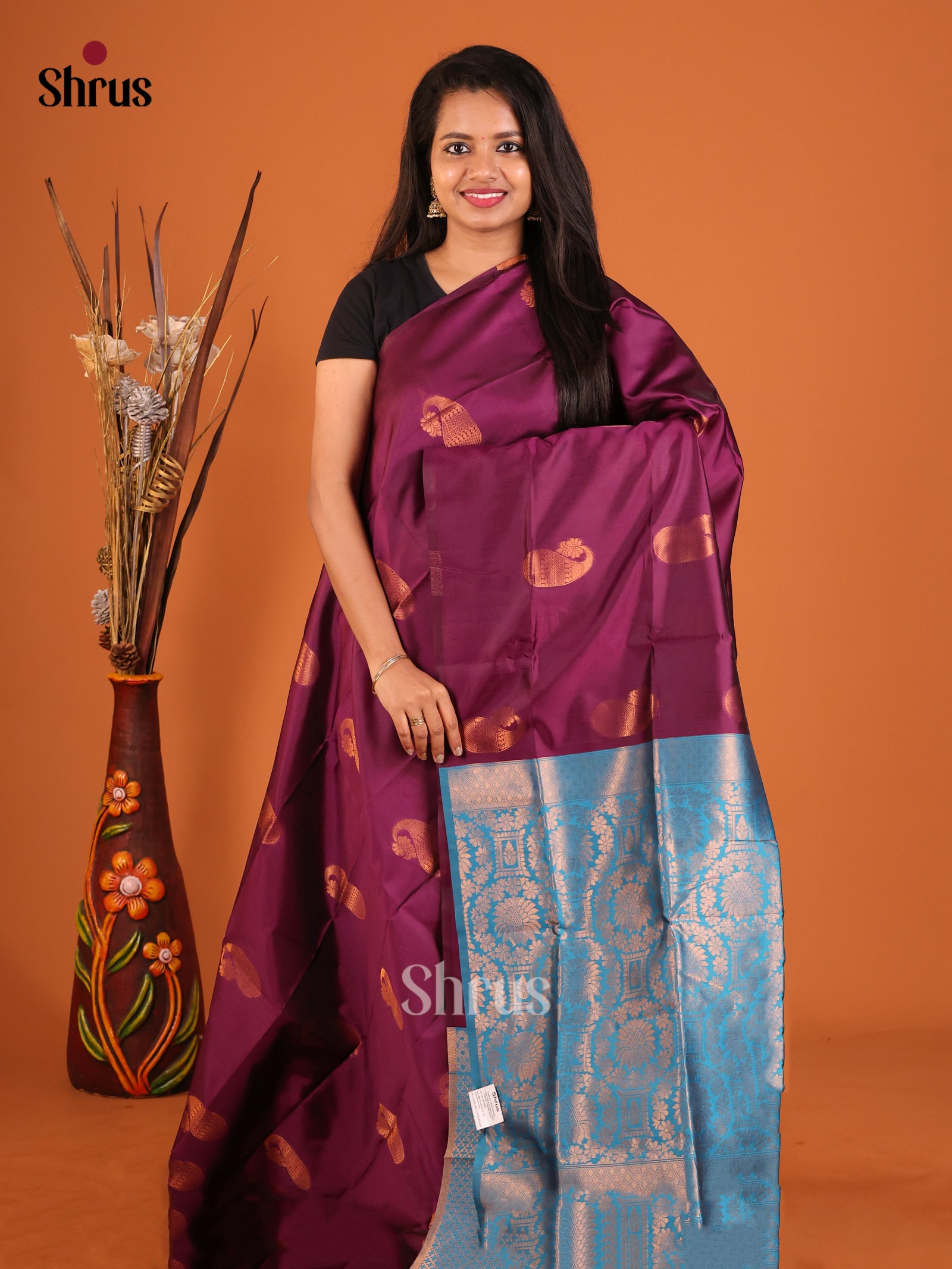 DIS19710 - Semi Softsilk Saree - Shop on Shrus.com