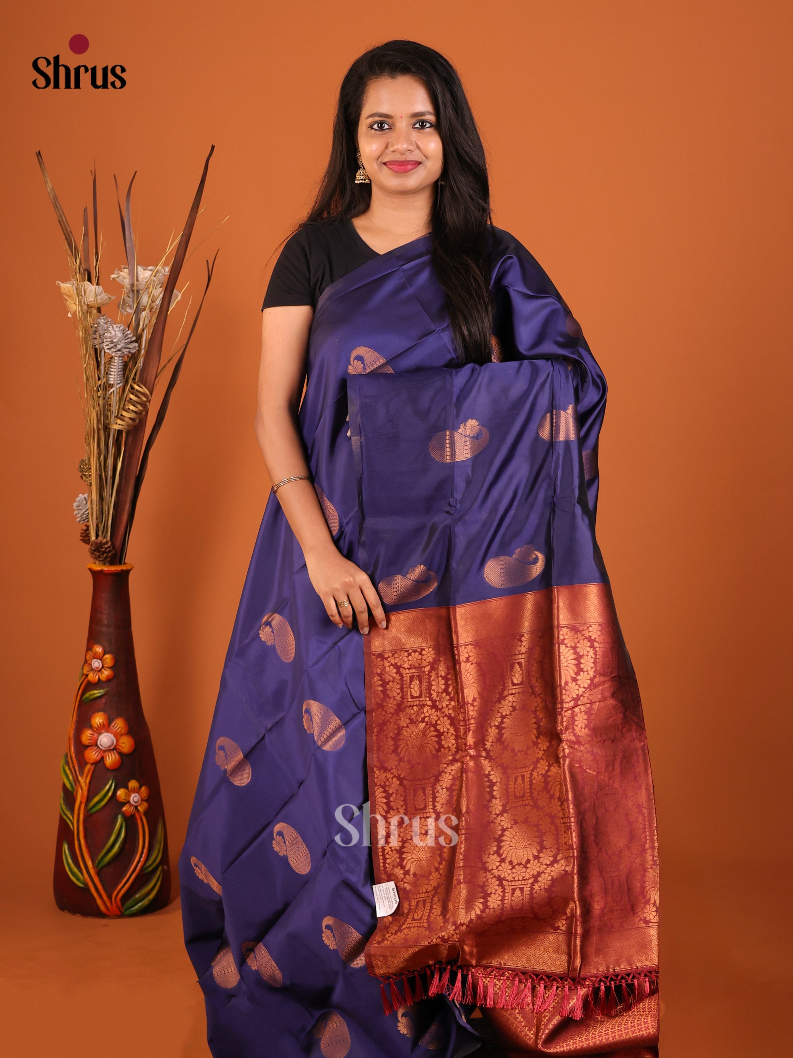 DIS19713 - Semi Softsilk Saree - Shop on Shrus.com