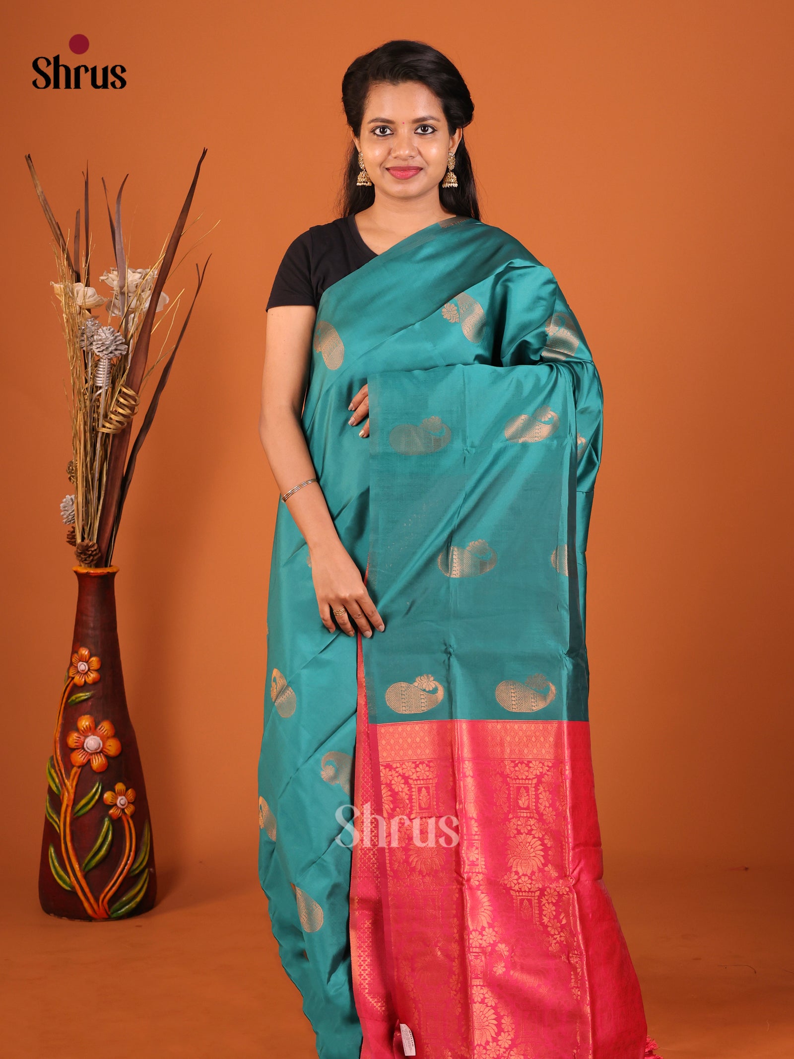 DIS19717 - Semi Softsilk Saree - Shop on Shrus.com