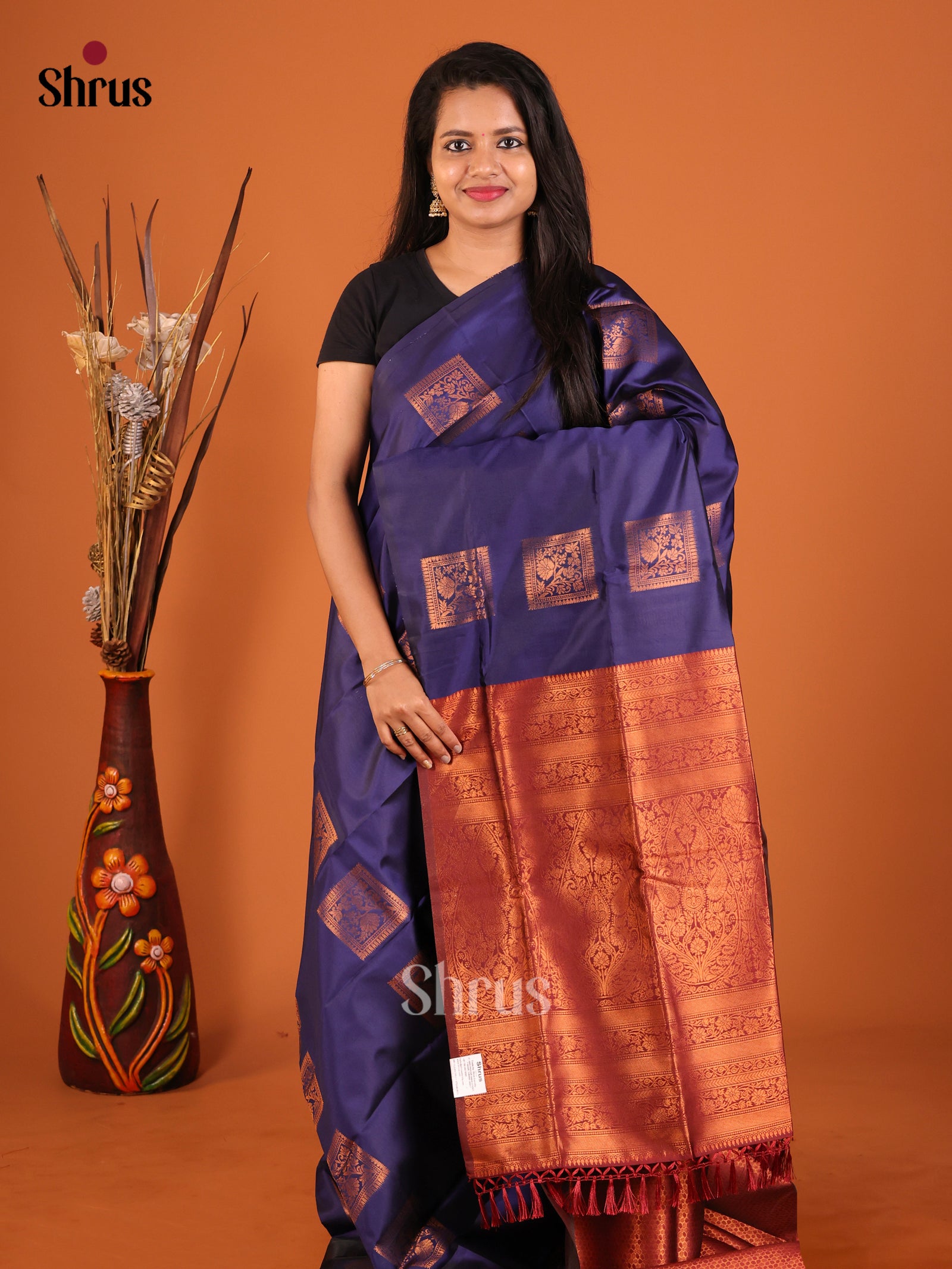 DIS19719 - Semi Softsilk Saree - Shop on Shrus.com