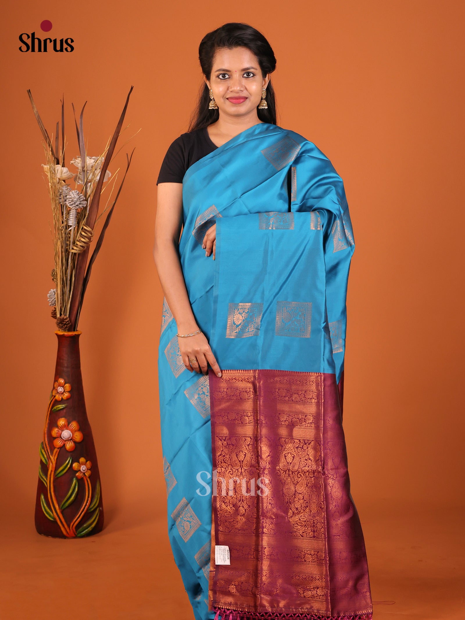 DIS19732 - Semi Softsilk Saree - Shop on Shrus.com