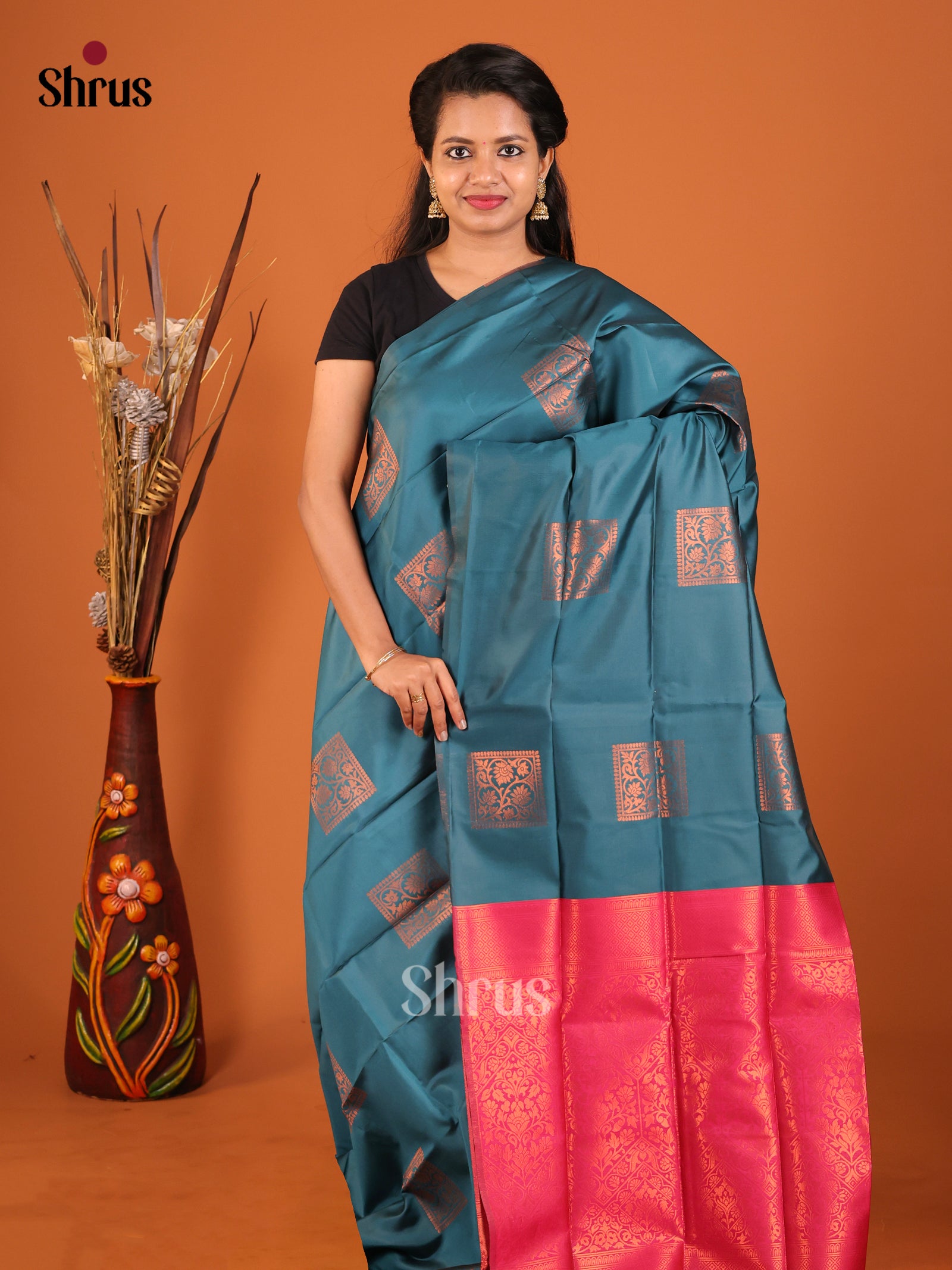 DIS19903 - Semi Softsilk Saree - Shop on Shrus.com