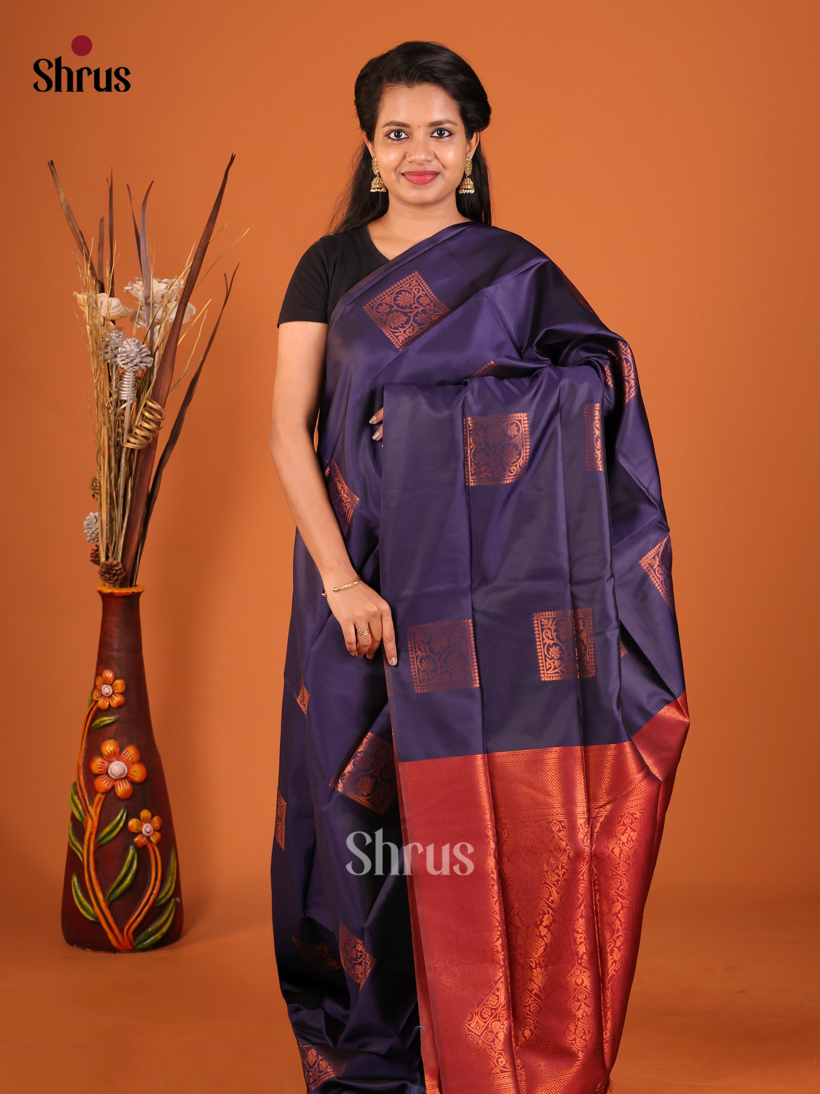 DIS19904 - Semi Softsilk Saree - Shop on Shrus.com