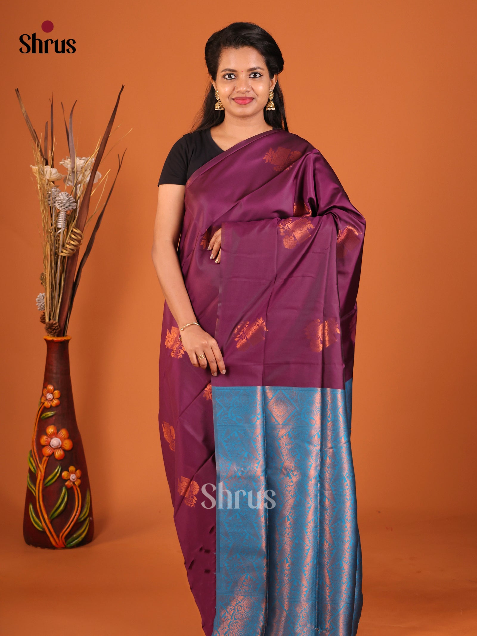 DIS19909 - Semi Softsilk Saree - Shop on Shrus.com