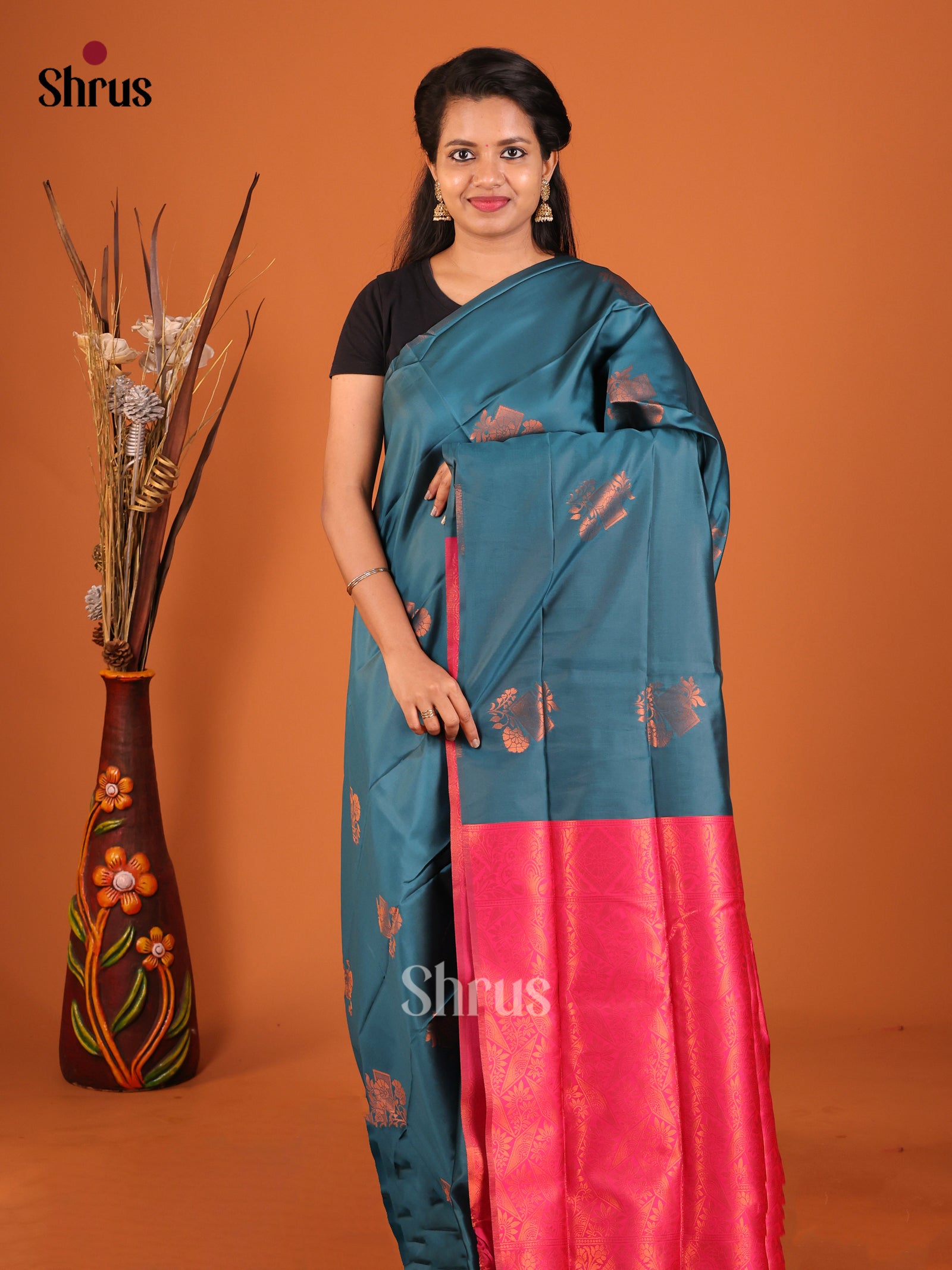 DIS19910 - Semi Softsilk Saree - Shop on Shrus.com