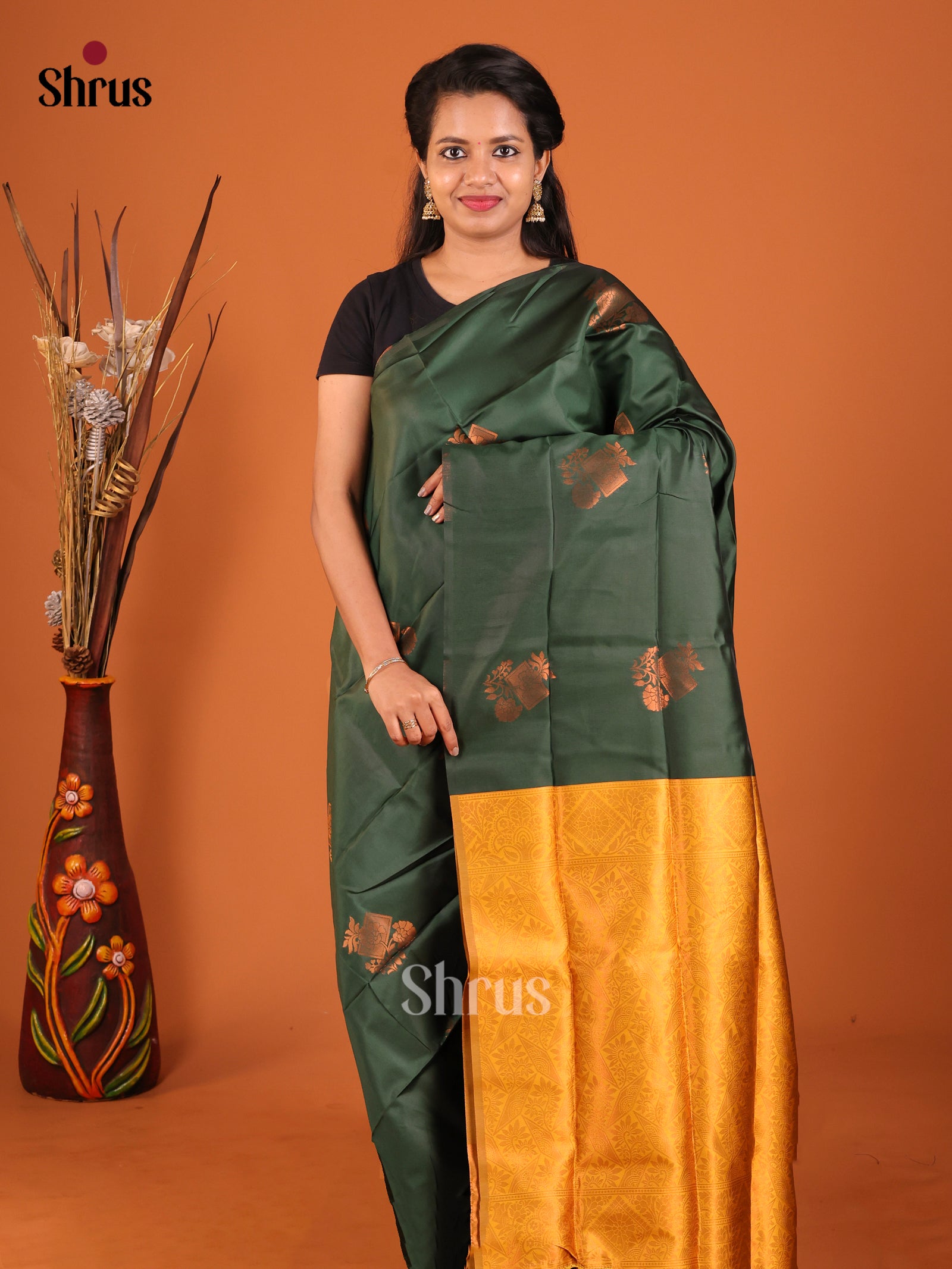 DIS19911 - Semi Softsilk Saree - Shop on Shrus.com