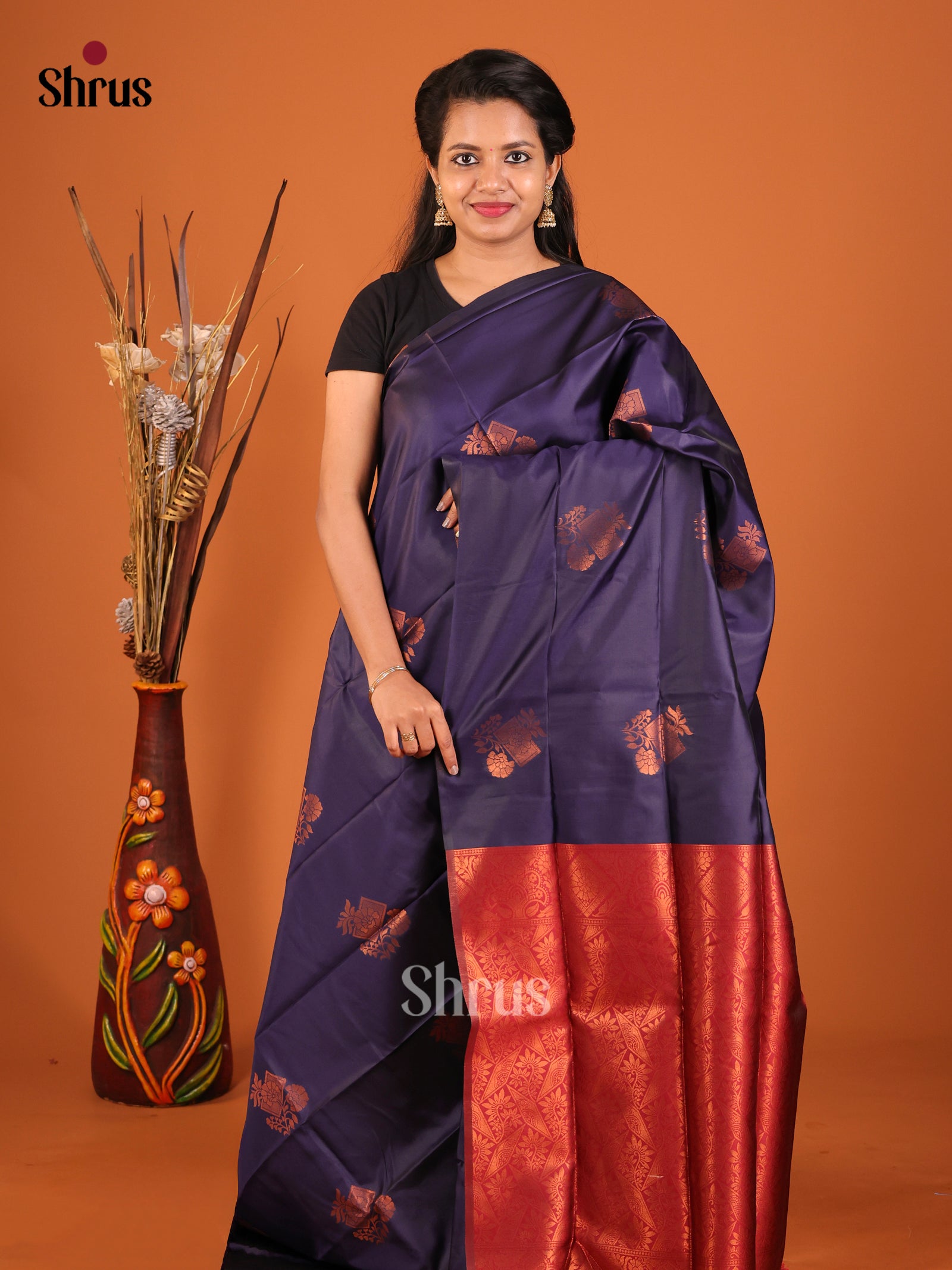 DIS19912 - Semi Softsilk Saree - Shop on Shrus.com