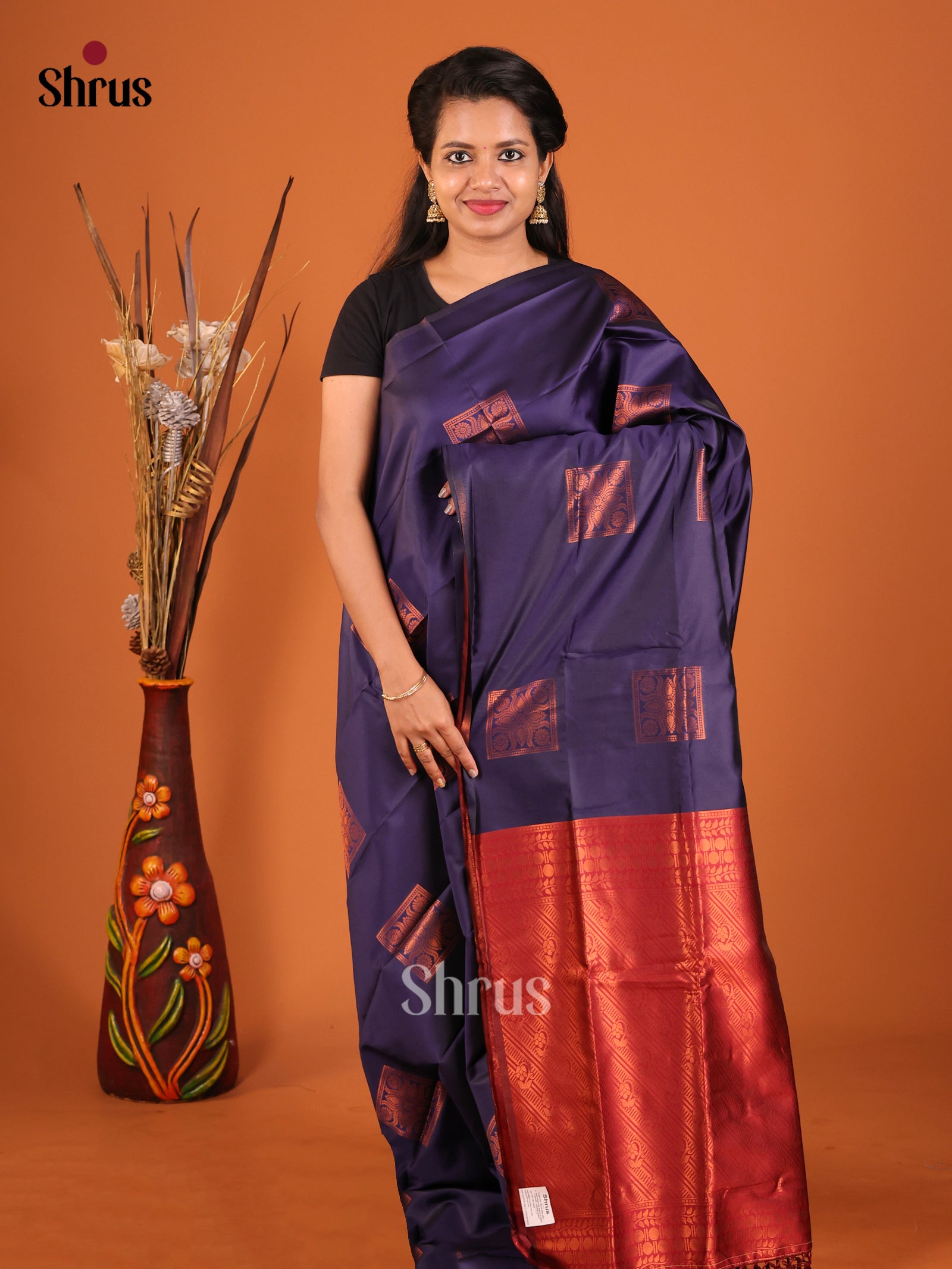 DIS19919 - Semi Softsilk Saree - Shop on Shrus.com