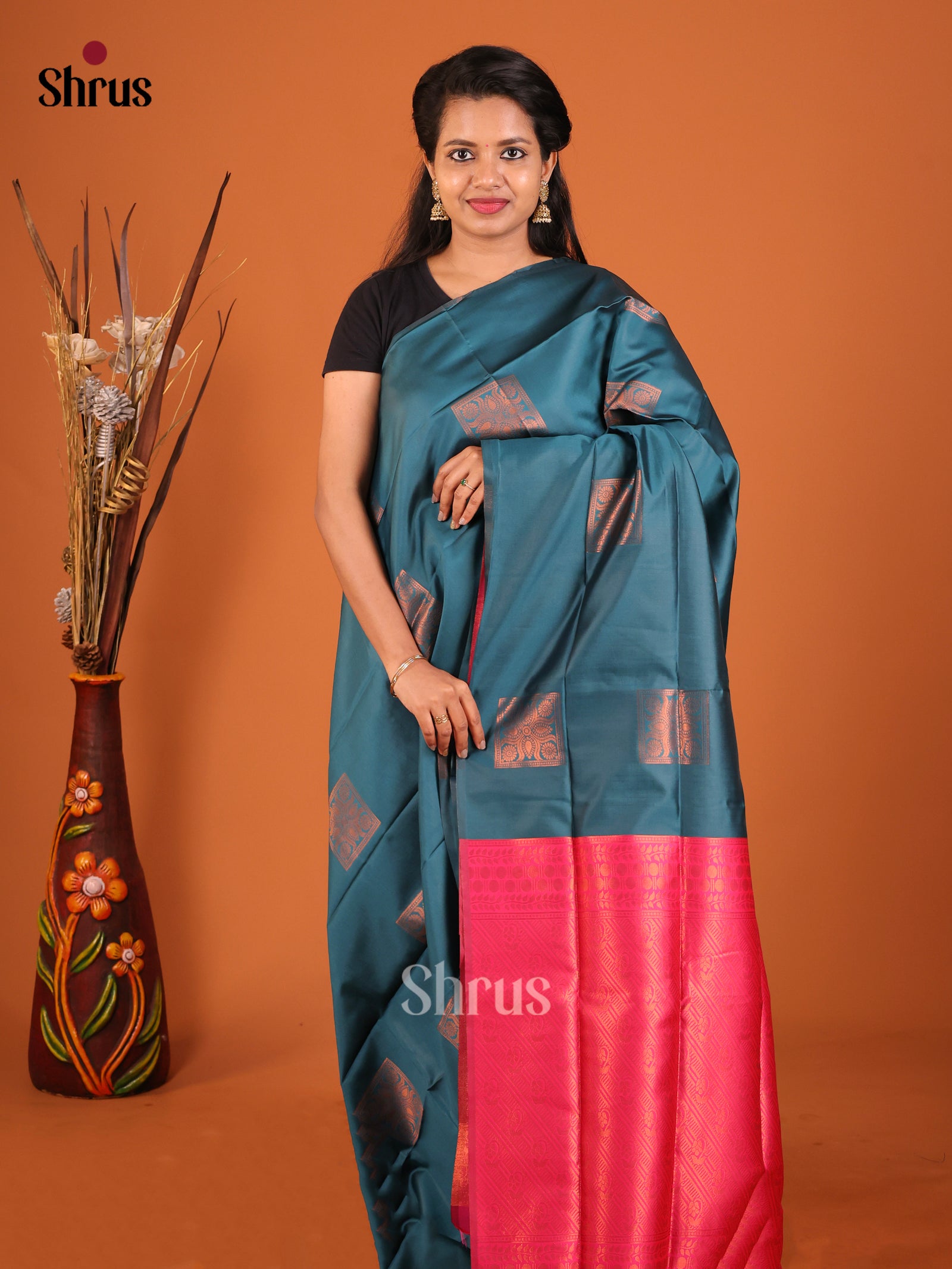 DIS19922 - Semi Softsilk Saree - Shop on Shrus.com