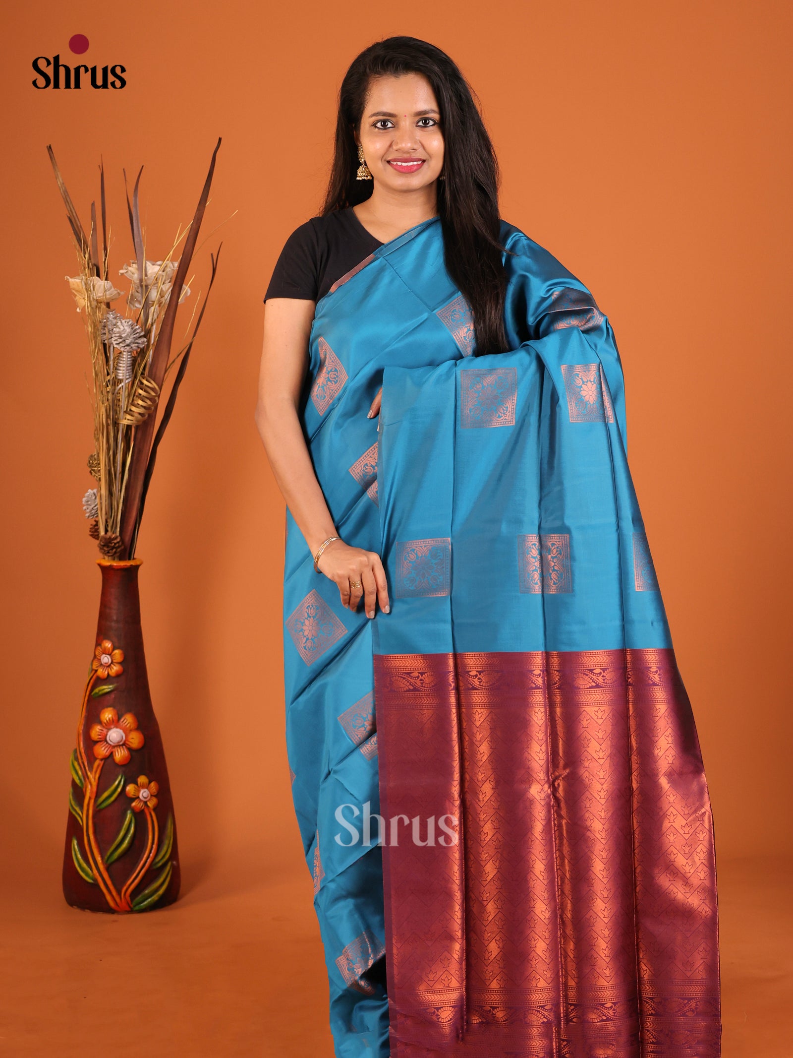 DIS19933 - Semi Softsilk Saree - Shop on Shrus.com