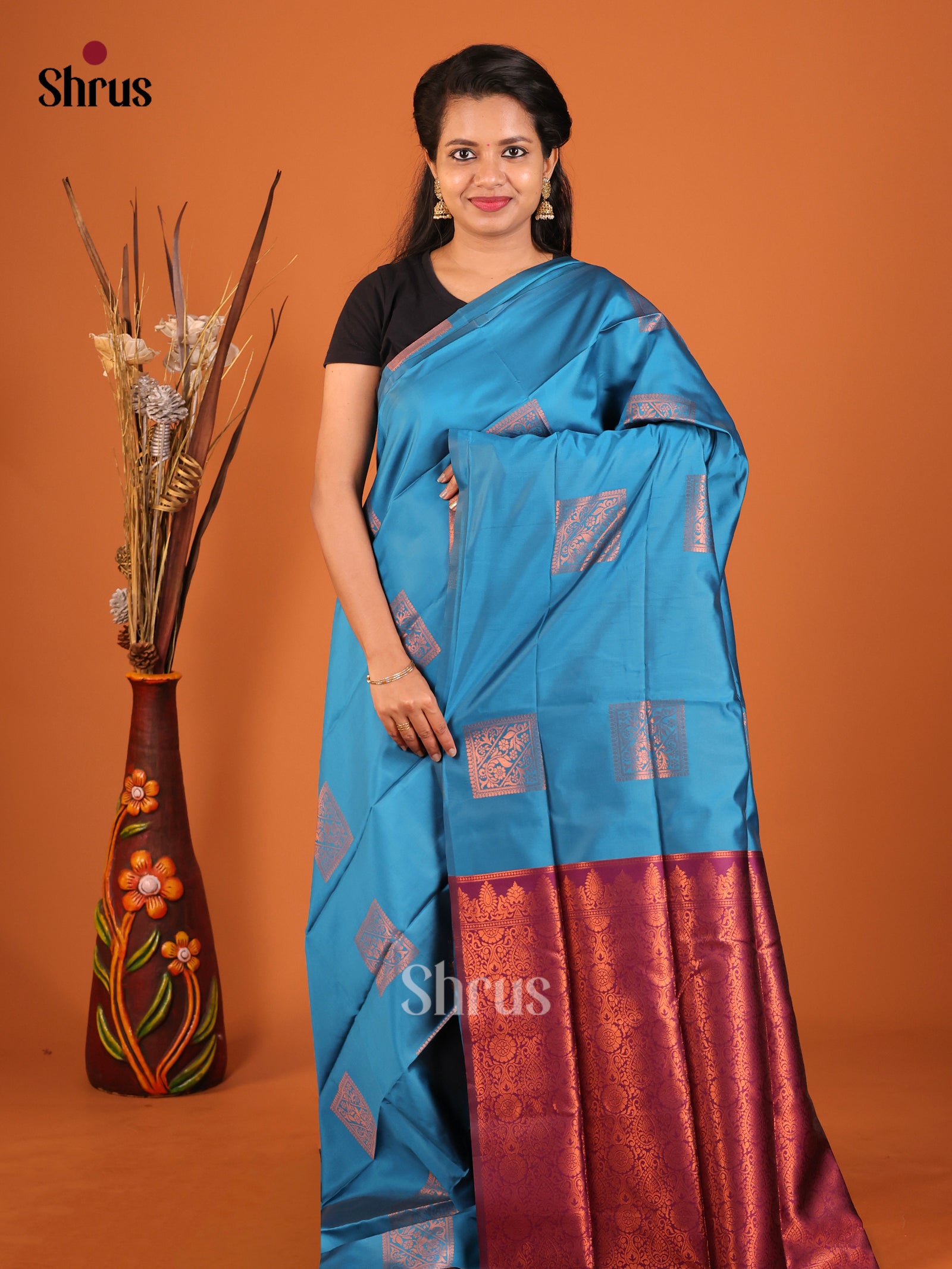 DIS19947 - Semi Softsilk Saree - Shop on Shrus.com