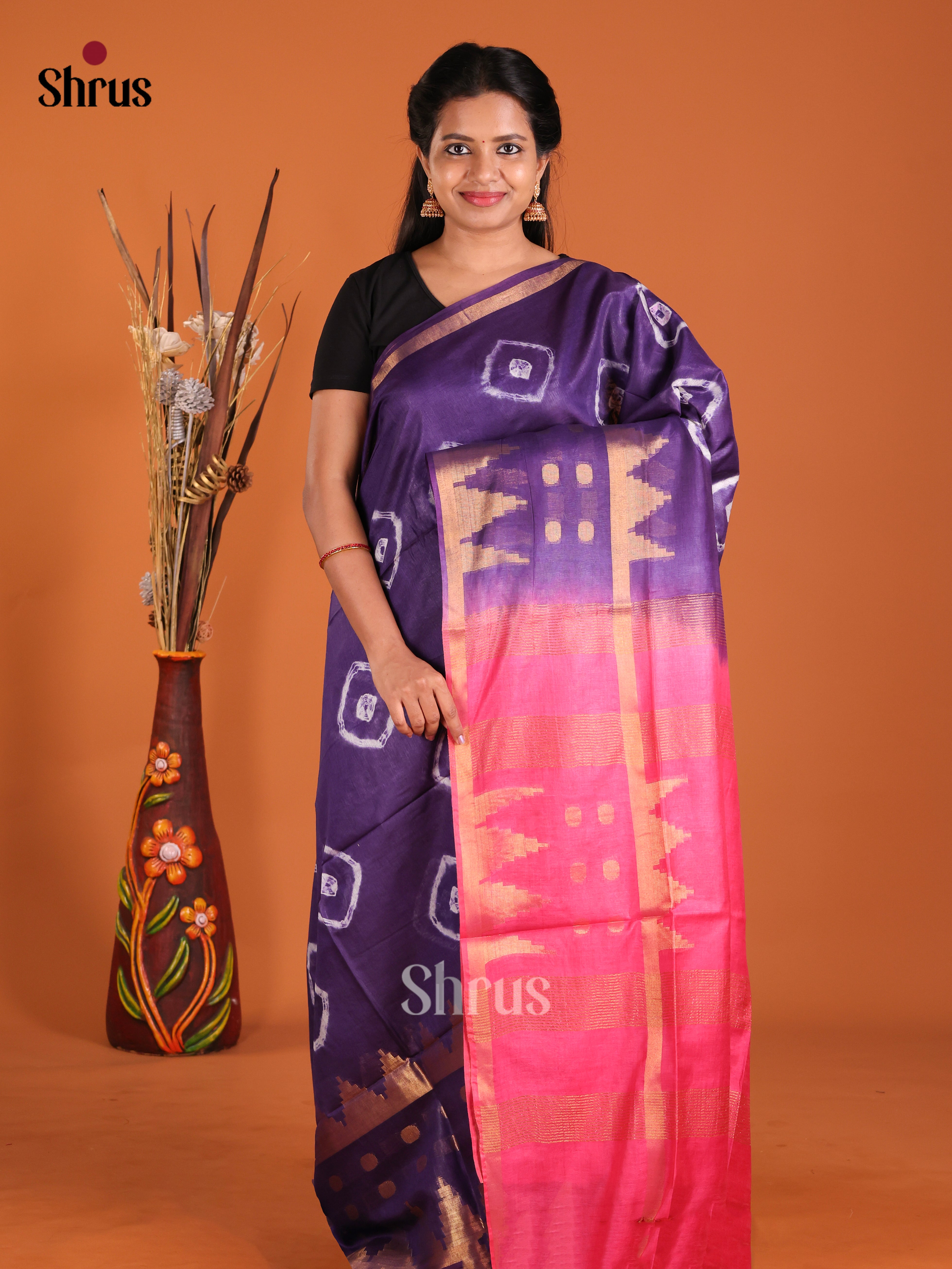 DIS20266 - Shibori Saree - Shop on Shrus.com